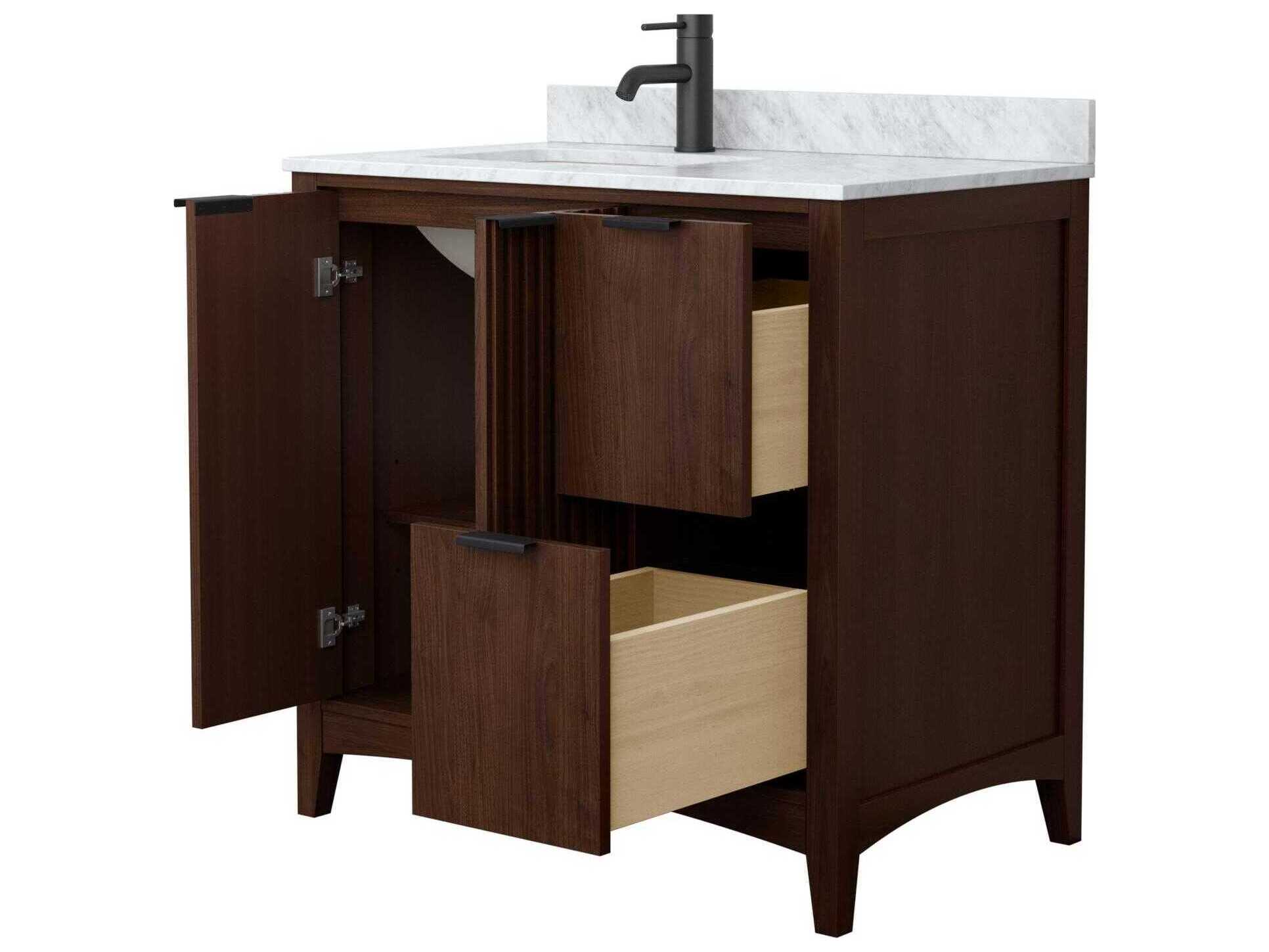 Wyndham Collection Palmilla 36" Dark Walnut Vanity