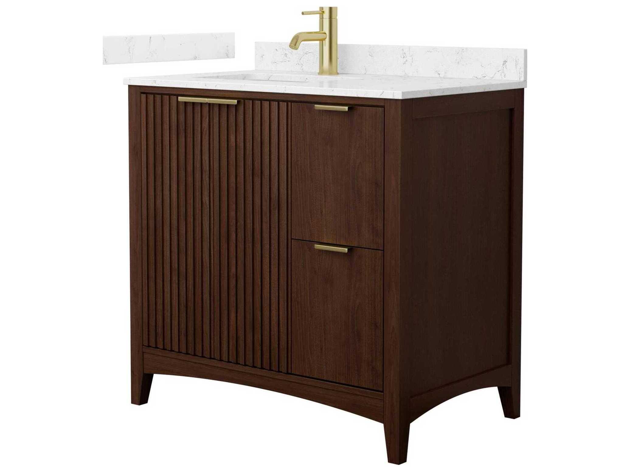 Wyndham Collection Palmilla 36" Dark Walnut Vanity