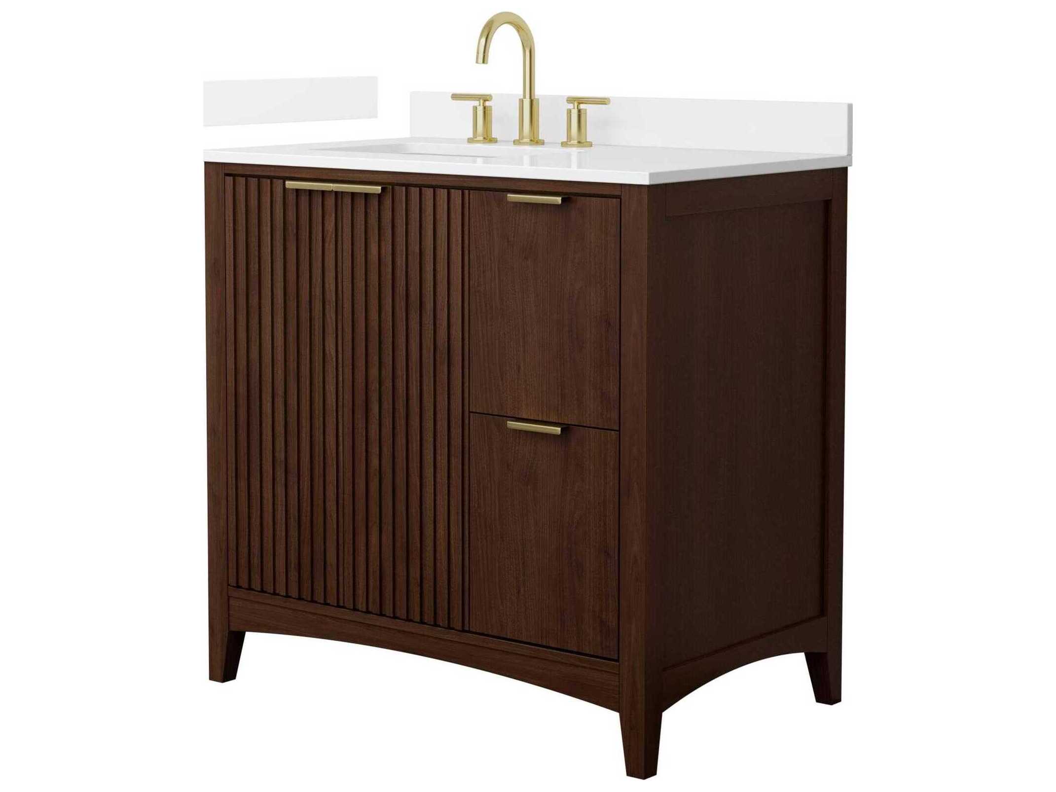 Wyndham Collection Palmilla 36" Dark Walnut Vanity