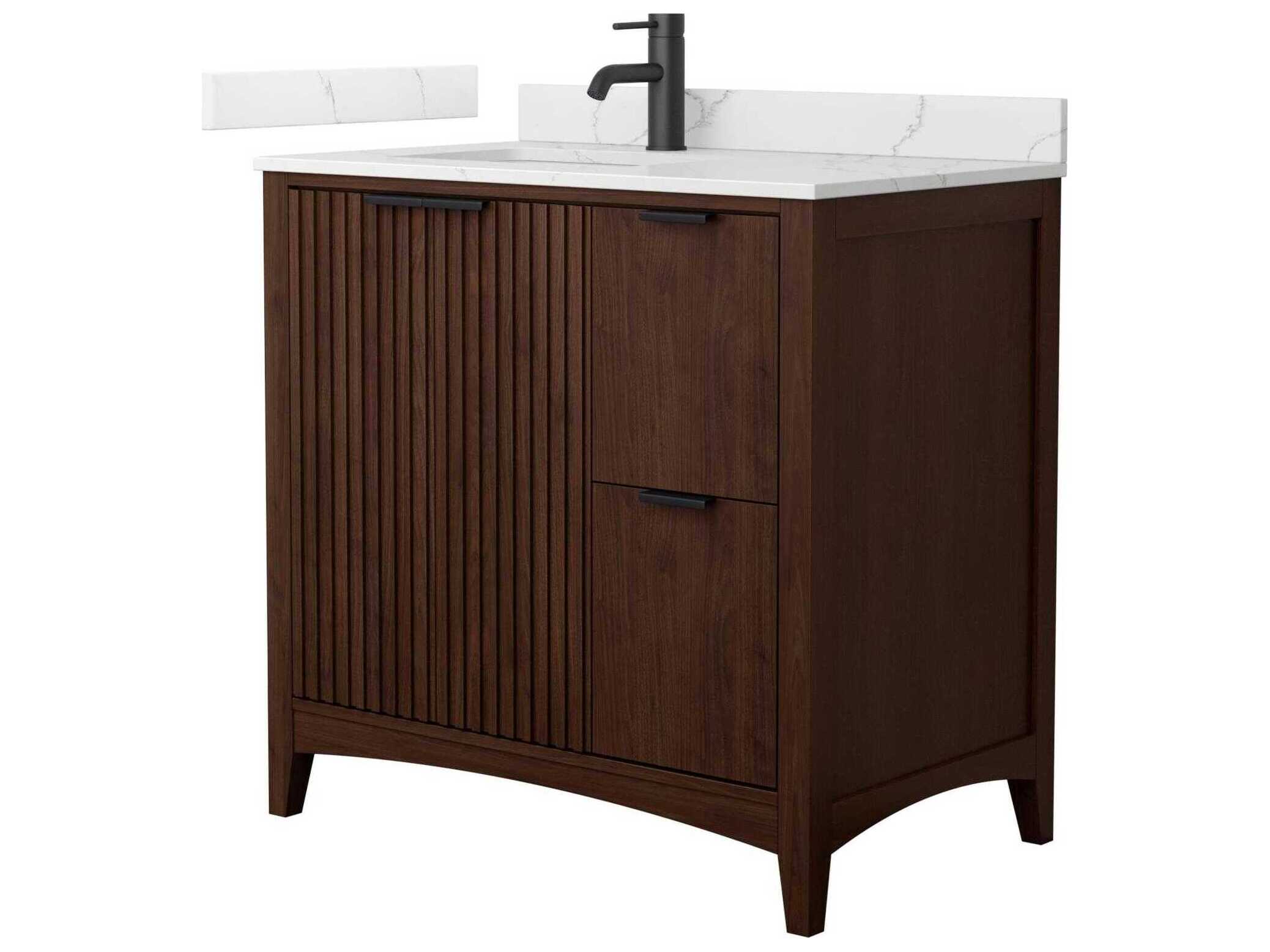 Wyndham Collection Palmilla 36" Dark Walnut Vanity