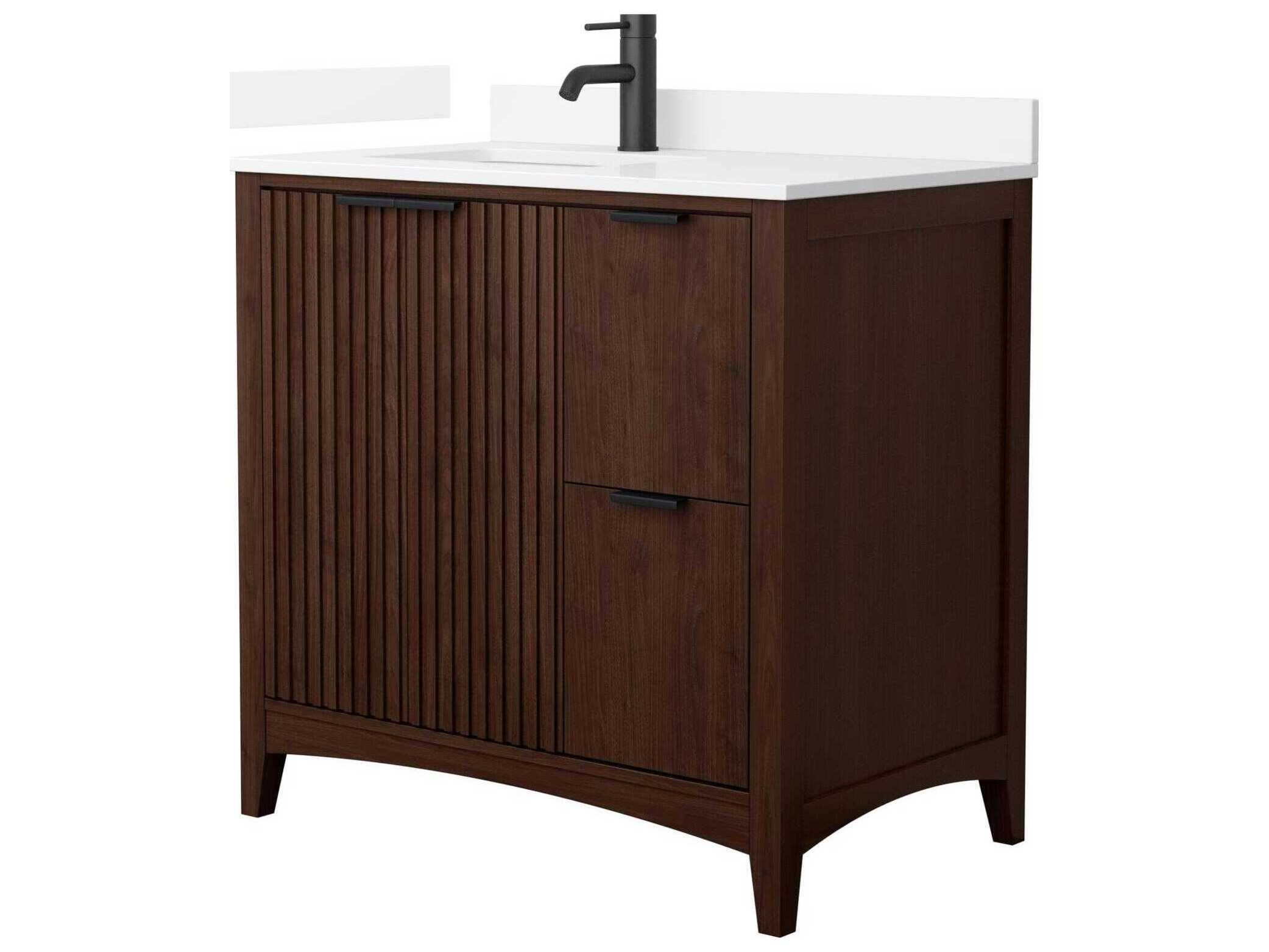 Wyndham Collection Palmilla 36" Dark Walnut Vanity