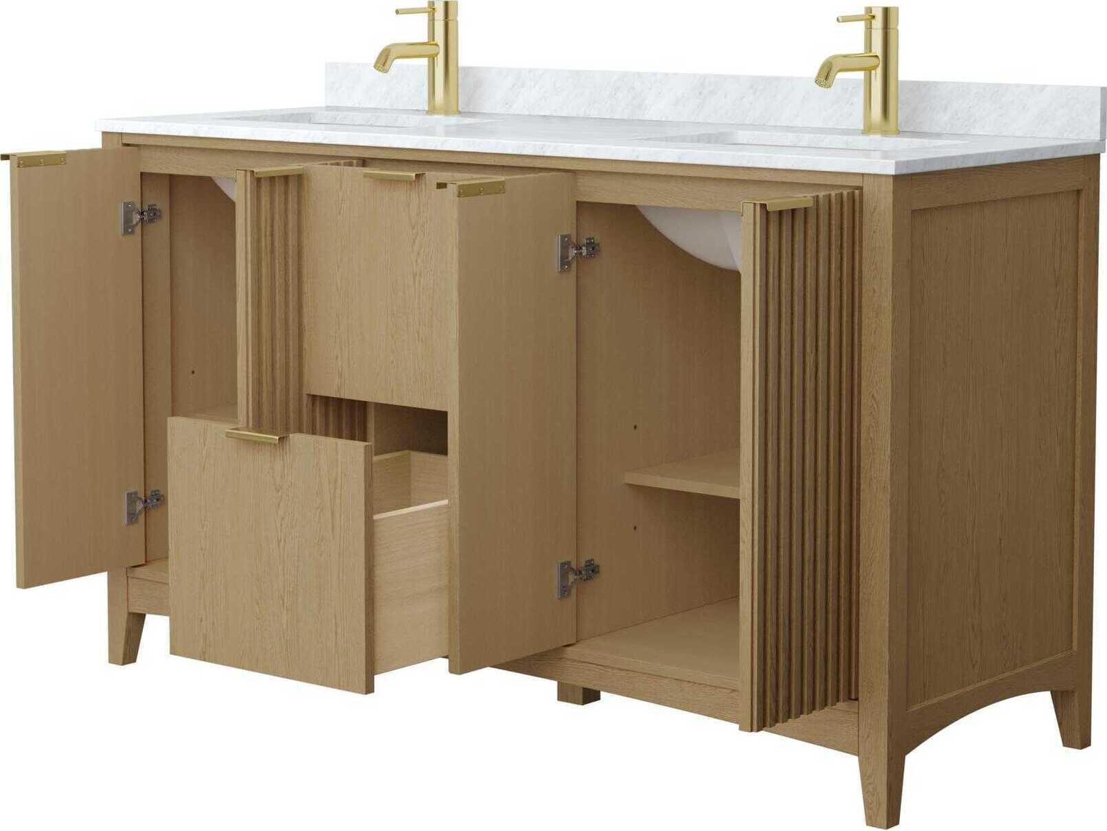 Wyndham Collection Palmilla 60" Natural Oak Vanity