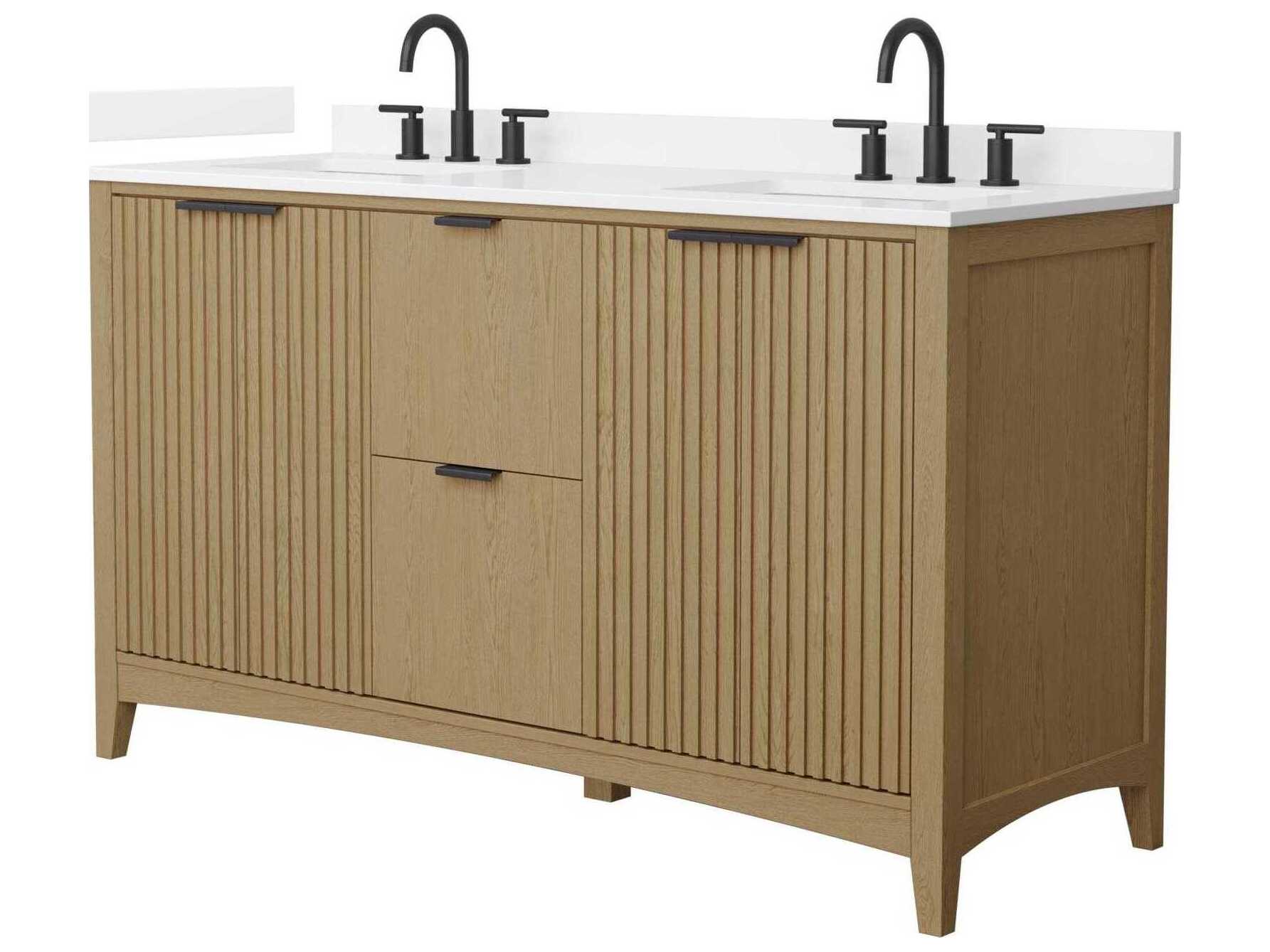 Wyndham Collection Palmilla 60" Natural Oak Vanity