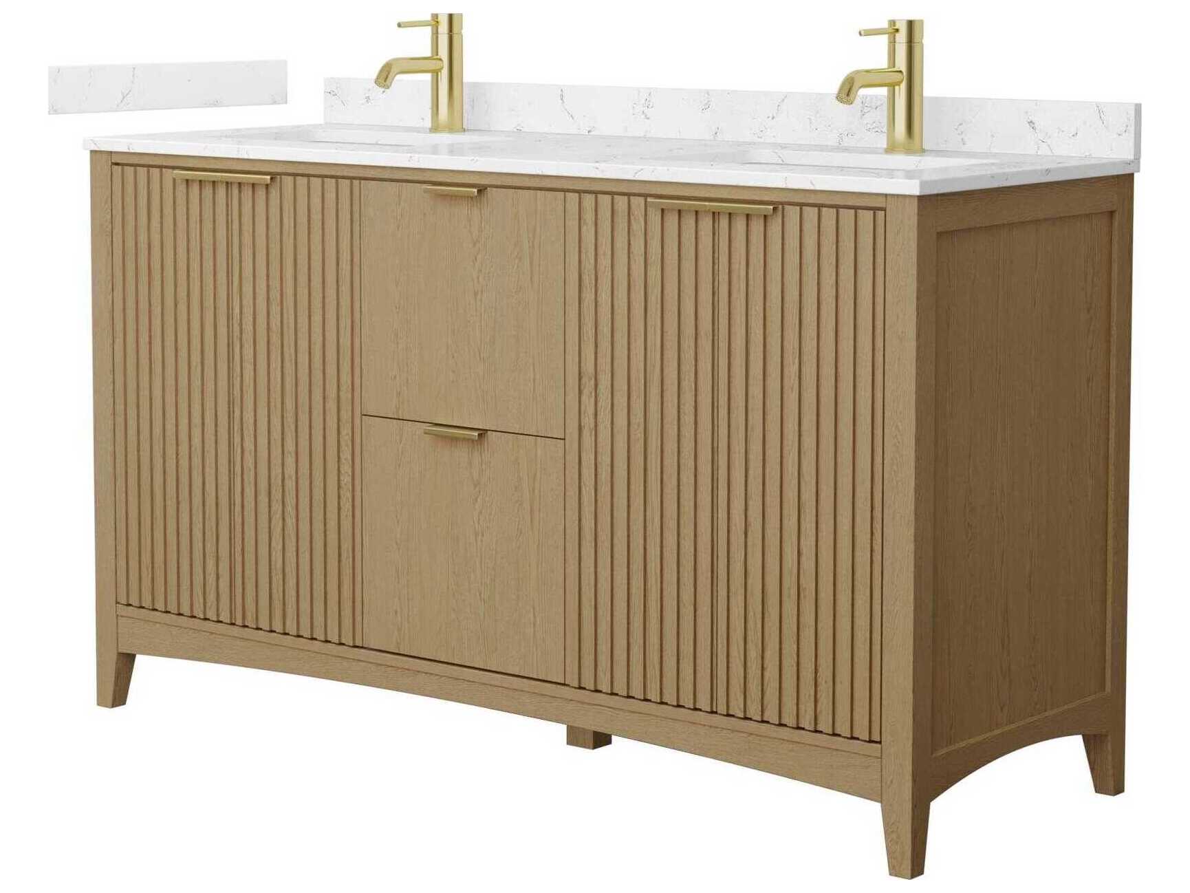 Wyndham Collection Palmilla 60" Natural Oak Vanity