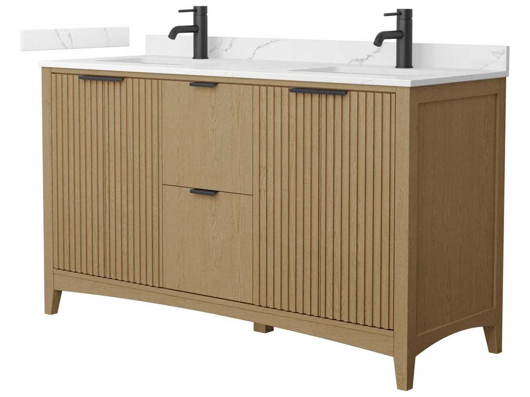 Wyndham Collection Palmilla 60" Natural Oak Vanity