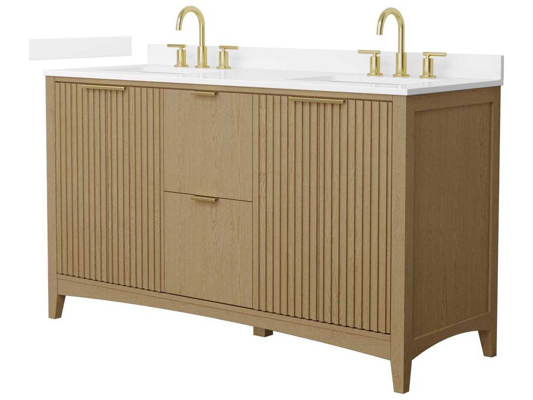 Wyndham Collection Palmilla 60" Natural Oak Vanity