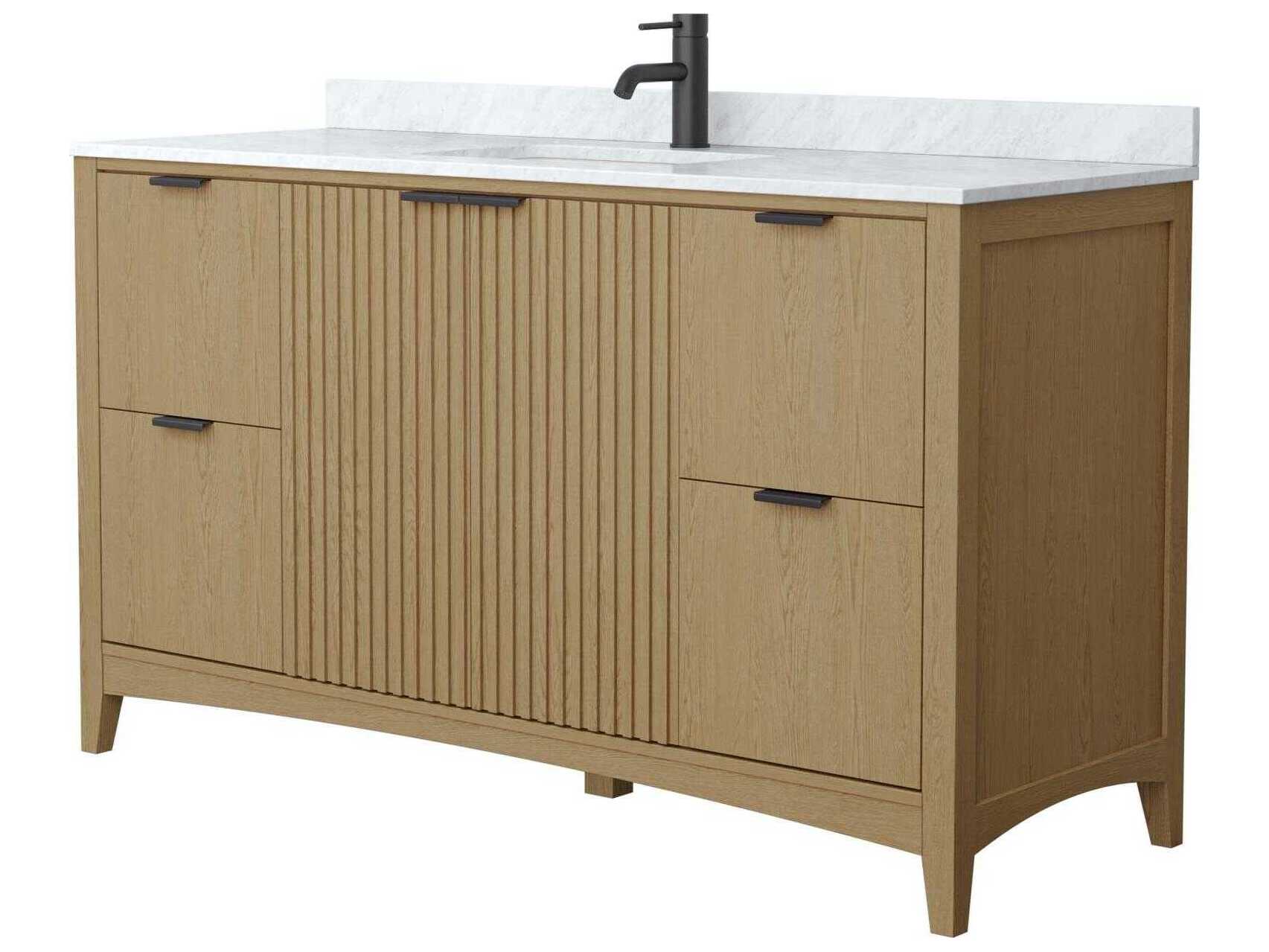 Wyndham Collection Palmilla 60" Natural Oak Vanity