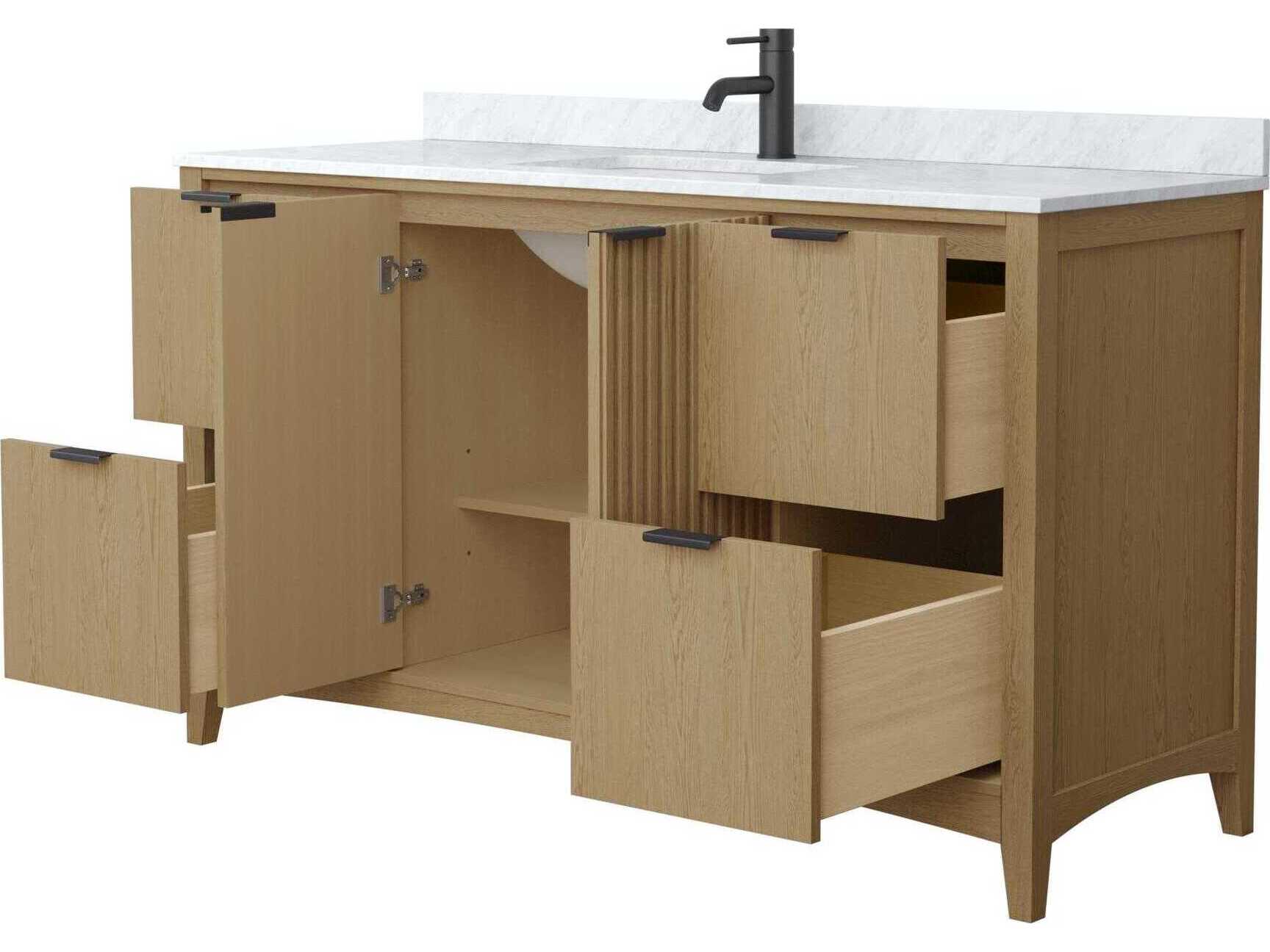 Wyndham Collection Palmilla 60" Natural Oak Vanity