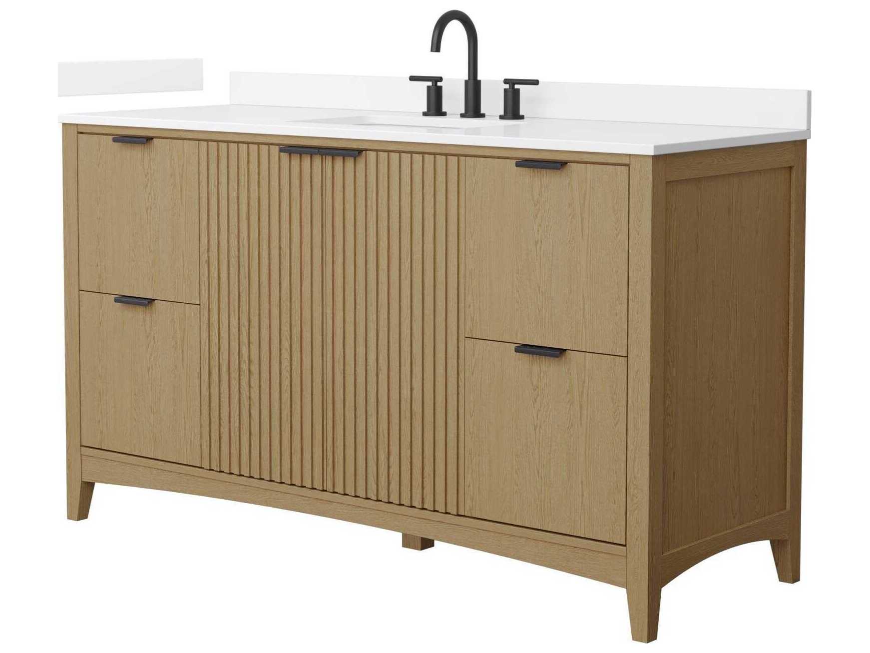 Wyndham Collection Palmilla 60" Natural Oak Vanity