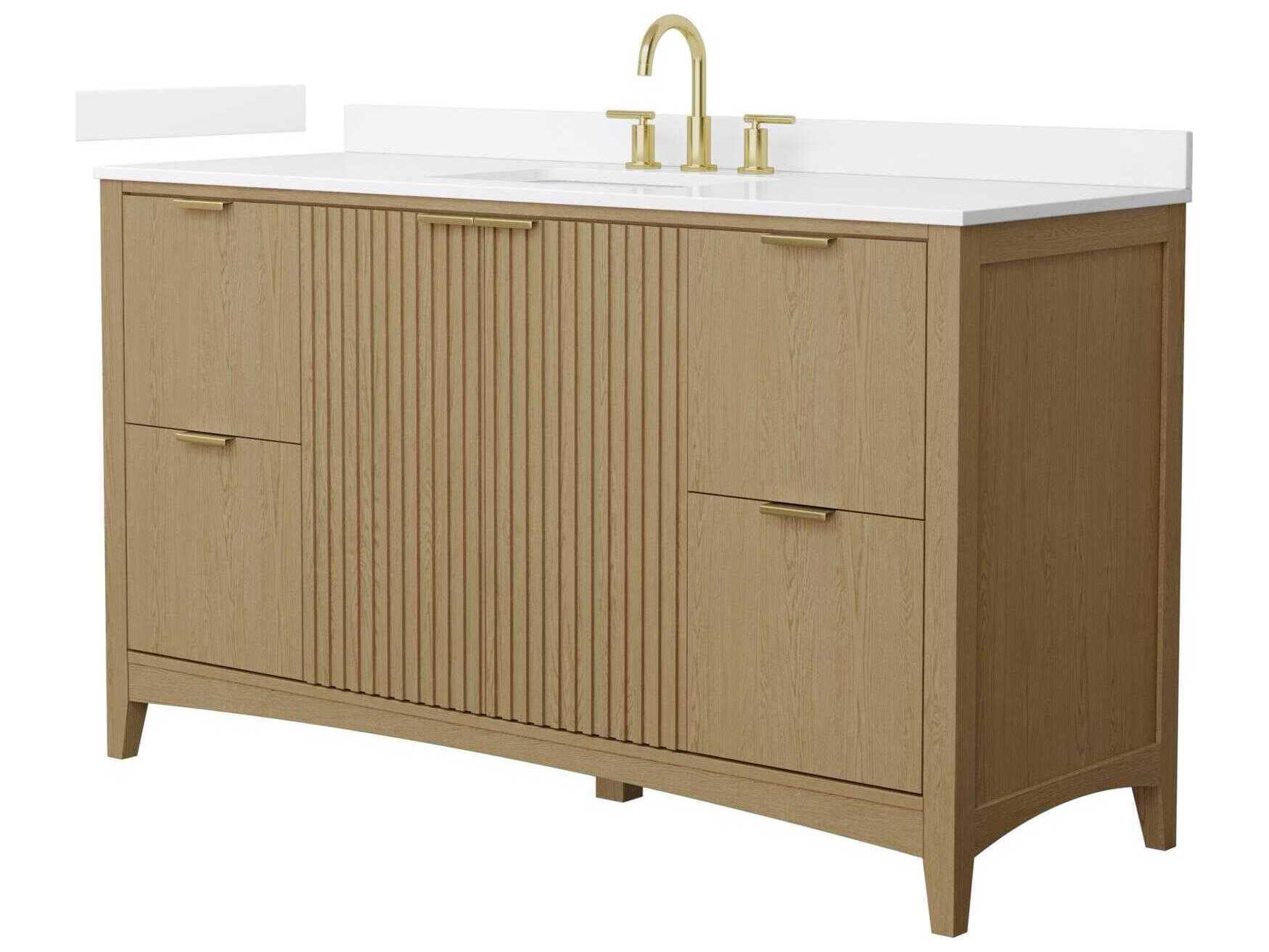 Wyndham Collection Palmilla 60" Natural Oak Vanity