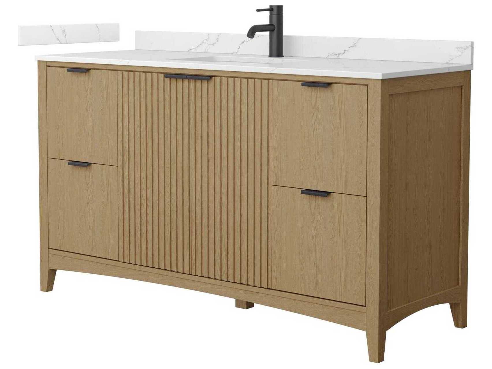 Wyndham Collection Palmilla 60" Natural Oak Vanity
