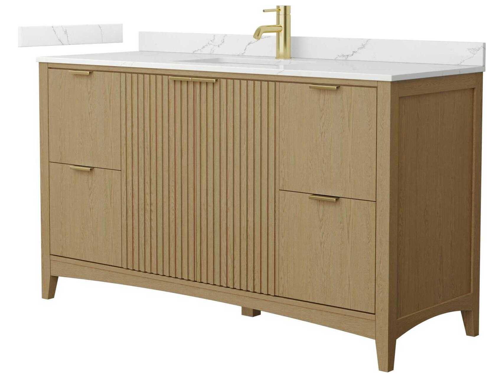 Wyndham Collection Palmilla 60" Natural Oak Vanity
