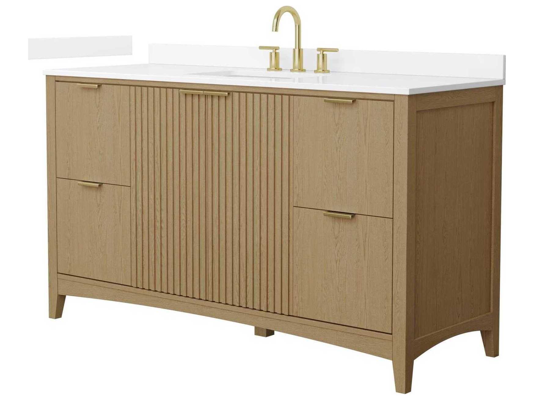 Wyndham Collection Palmilla 60" Natural Oak Vanity