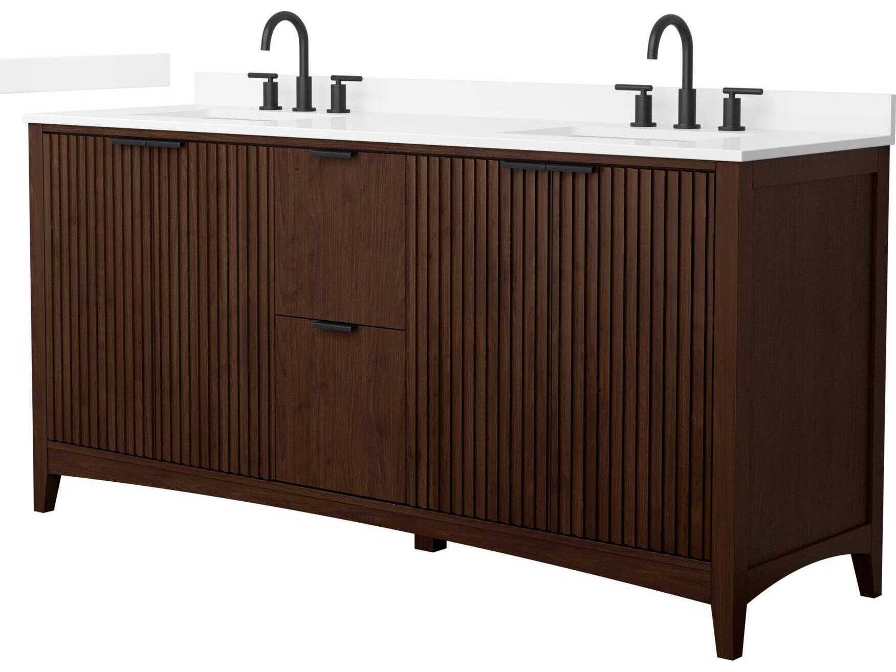 Wyndham Collection Palmilla 72" Dark Walnut Vanity