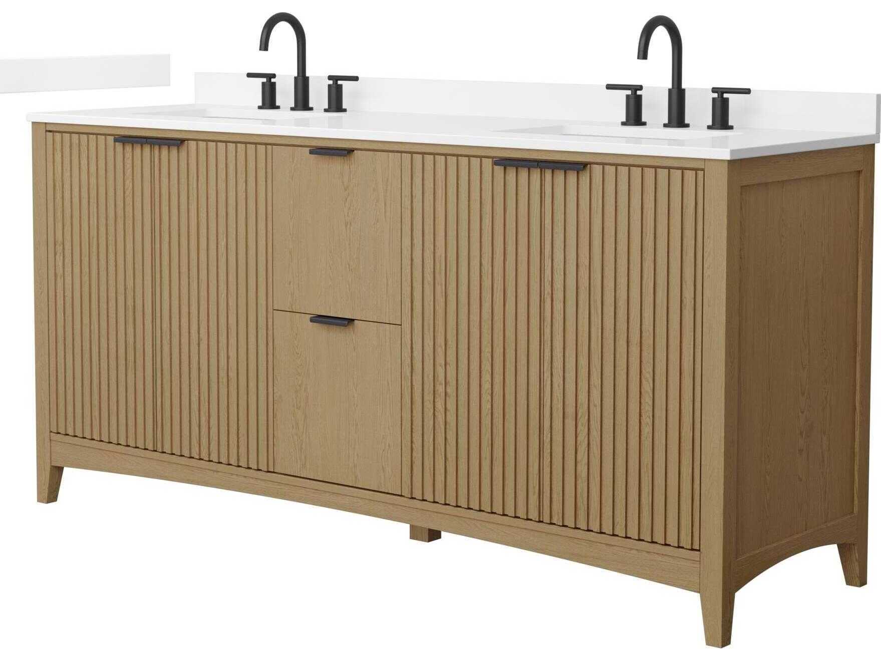 Wyndham Collection Palmilla 72" Natural Oak Vanity