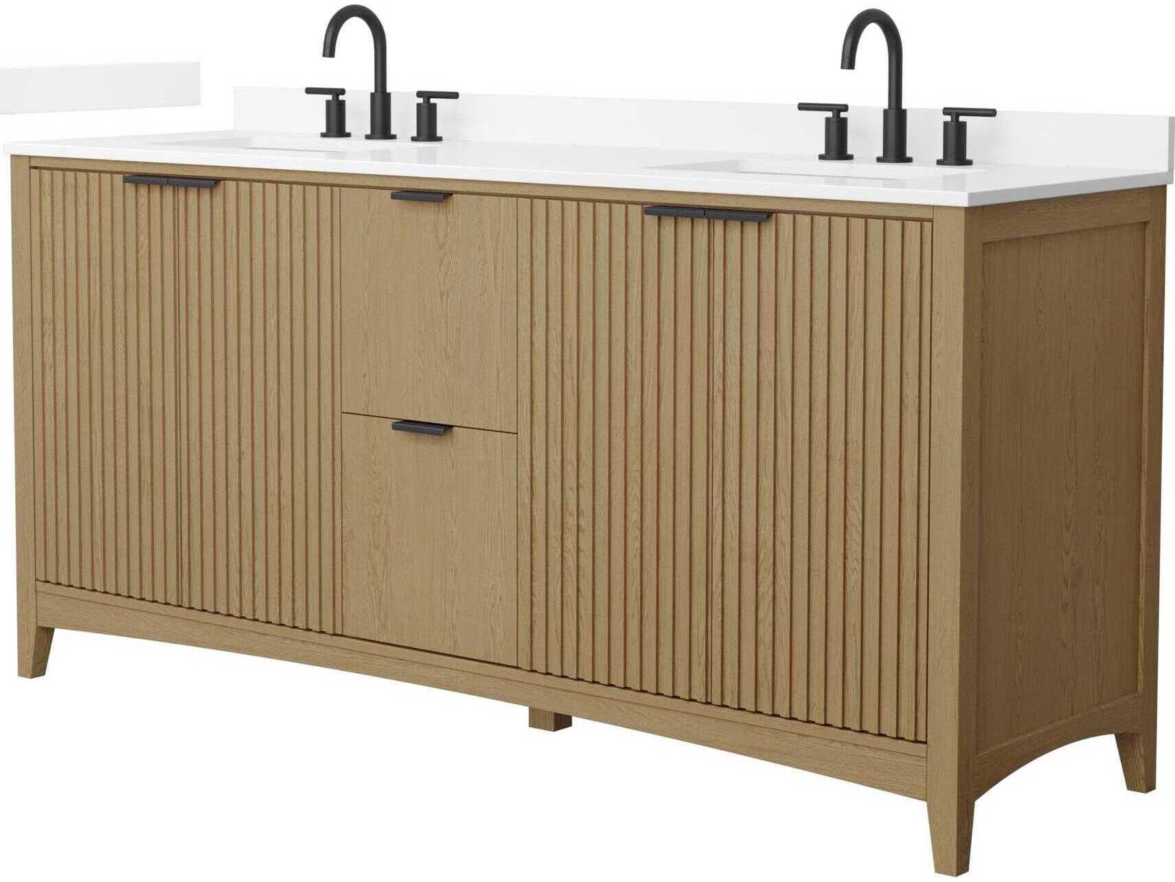 Wyndham Collection Palmilla 72" Natural Oak Vanity