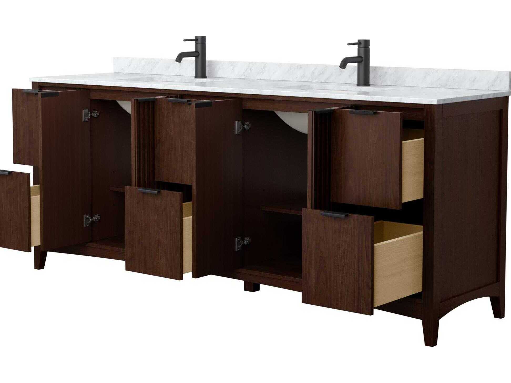 Wyndham Collection Palmilla 84" Dark Walnut Vanity