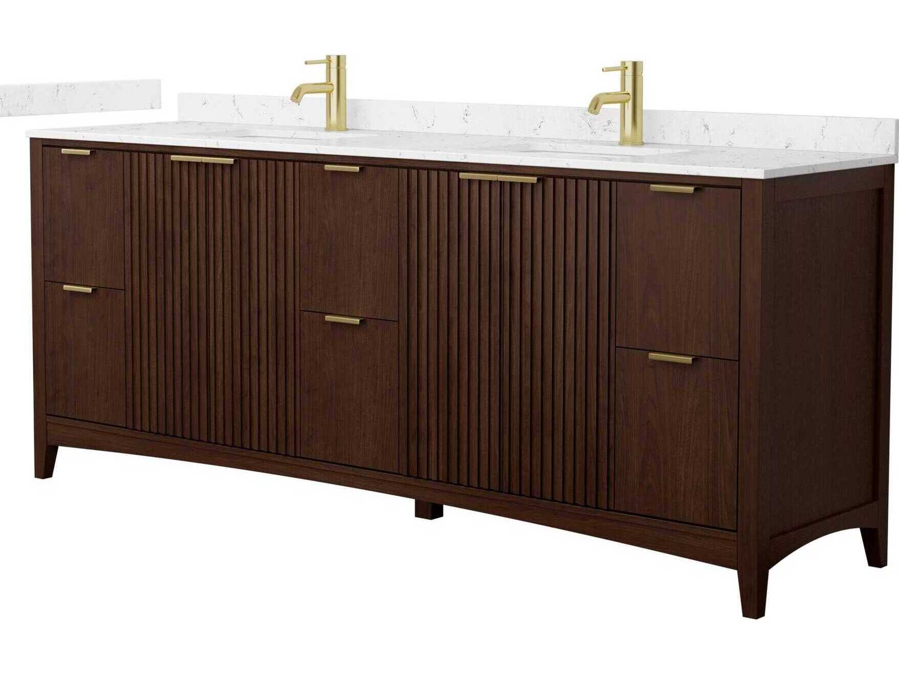 Wyndham Collection Palmilla 84" Dark Walnut Vanity
