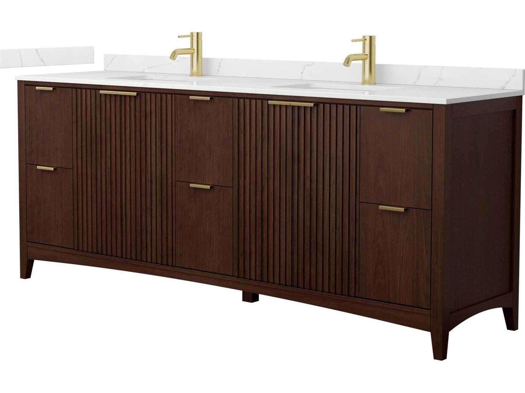 Wyndham Collection Palmilla 84" Dark Walnut Vanity