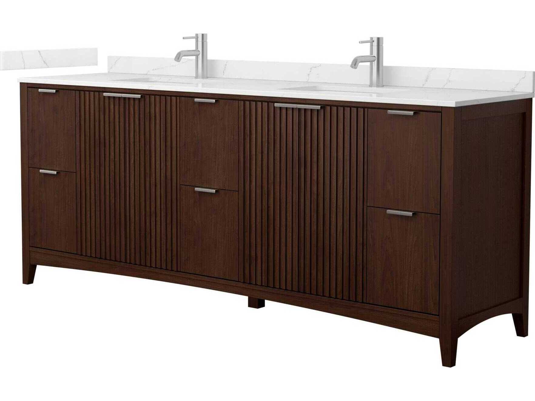 Wyndham Collection Palmilla 84" Dark Walnut Vanity