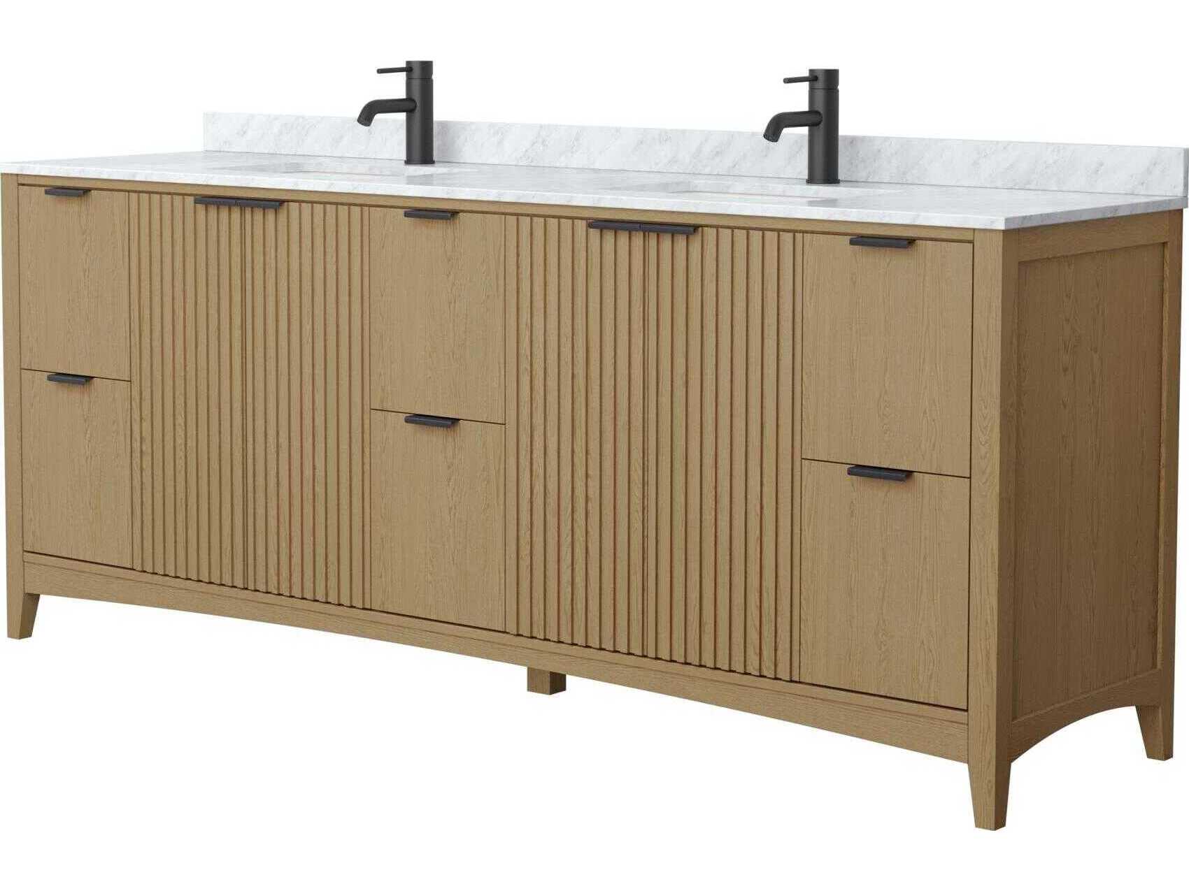 Wyndham Collection Palmilla 84" Natural Oak Vanity
