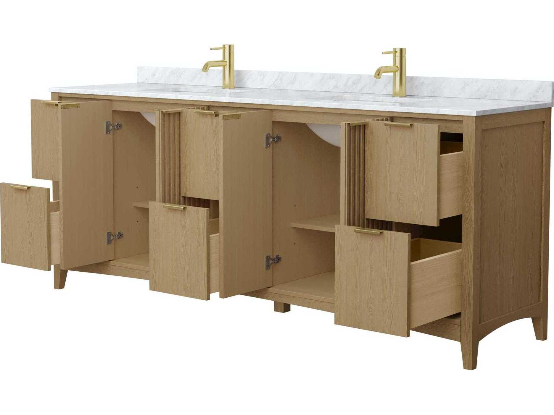 Wyndham Collection Palmilla 84" Natural Oak Vanity