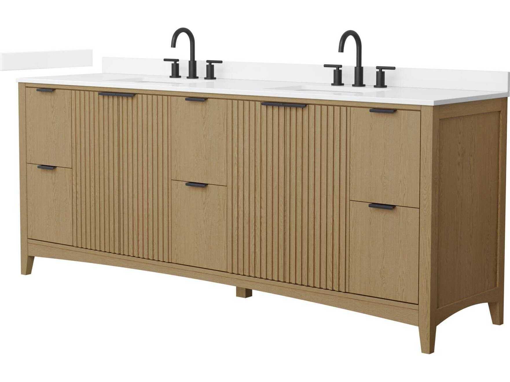 Wyndham Collection Palmilla 84" Natural Oak Vanity