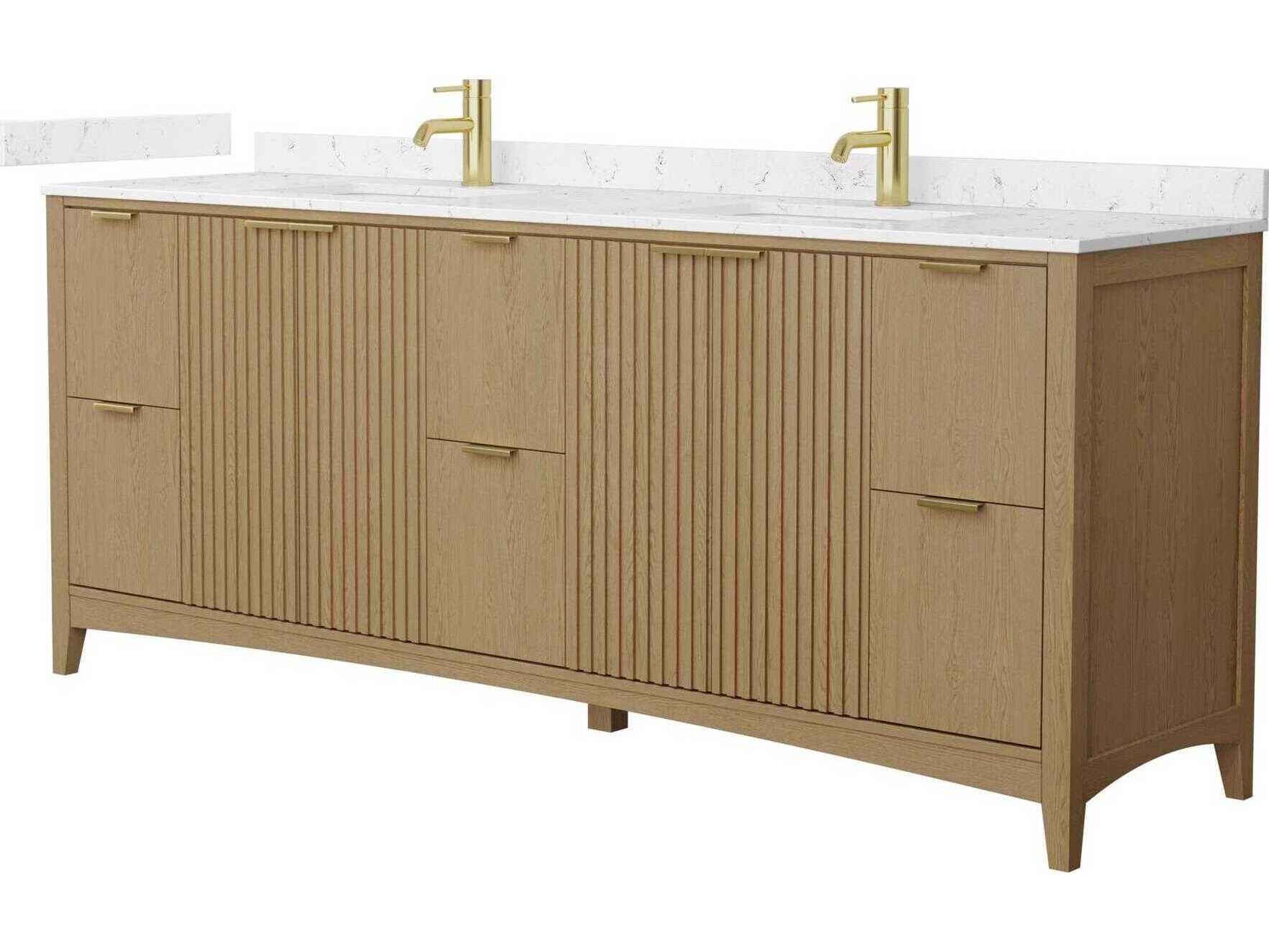 Wyndham Collection Palmilla 84" Natural Oak Vanity