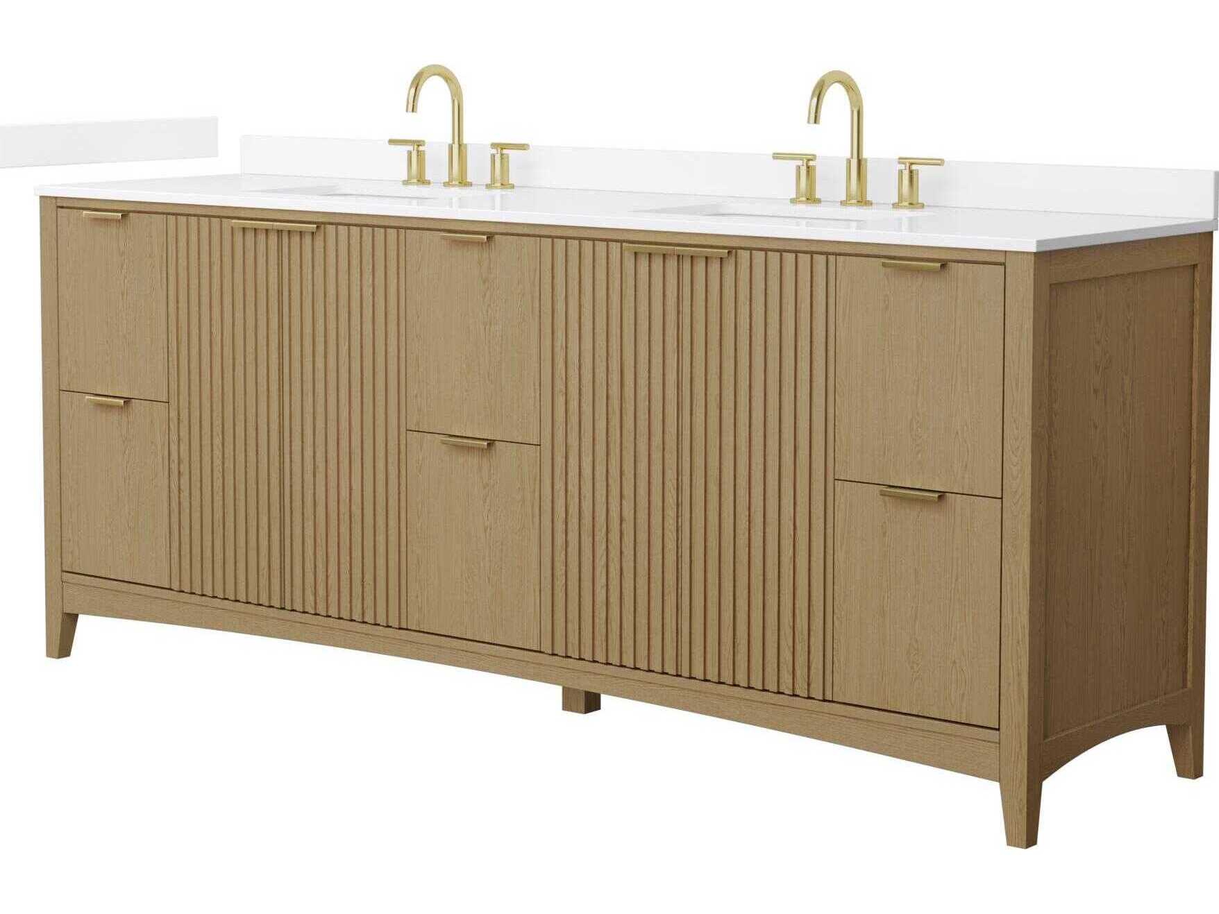 Wyndham Collection Palmilla 84" Natural Oak Vanity
