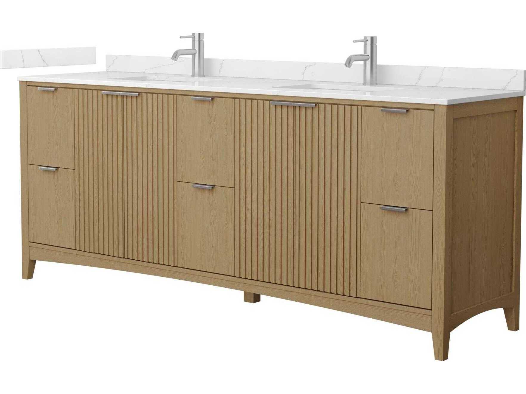 Wyndham Collection Palmilla 84" Natural Oak Vanity