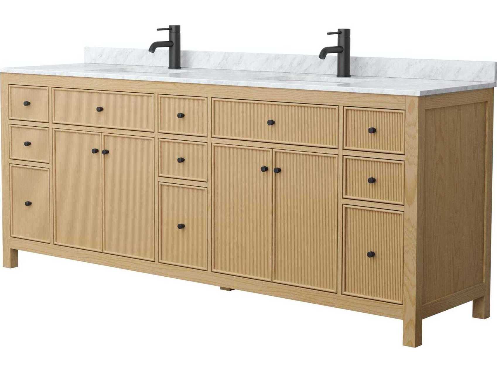 Wyndham Collection Pendry 84" Tanned Oak Vanity