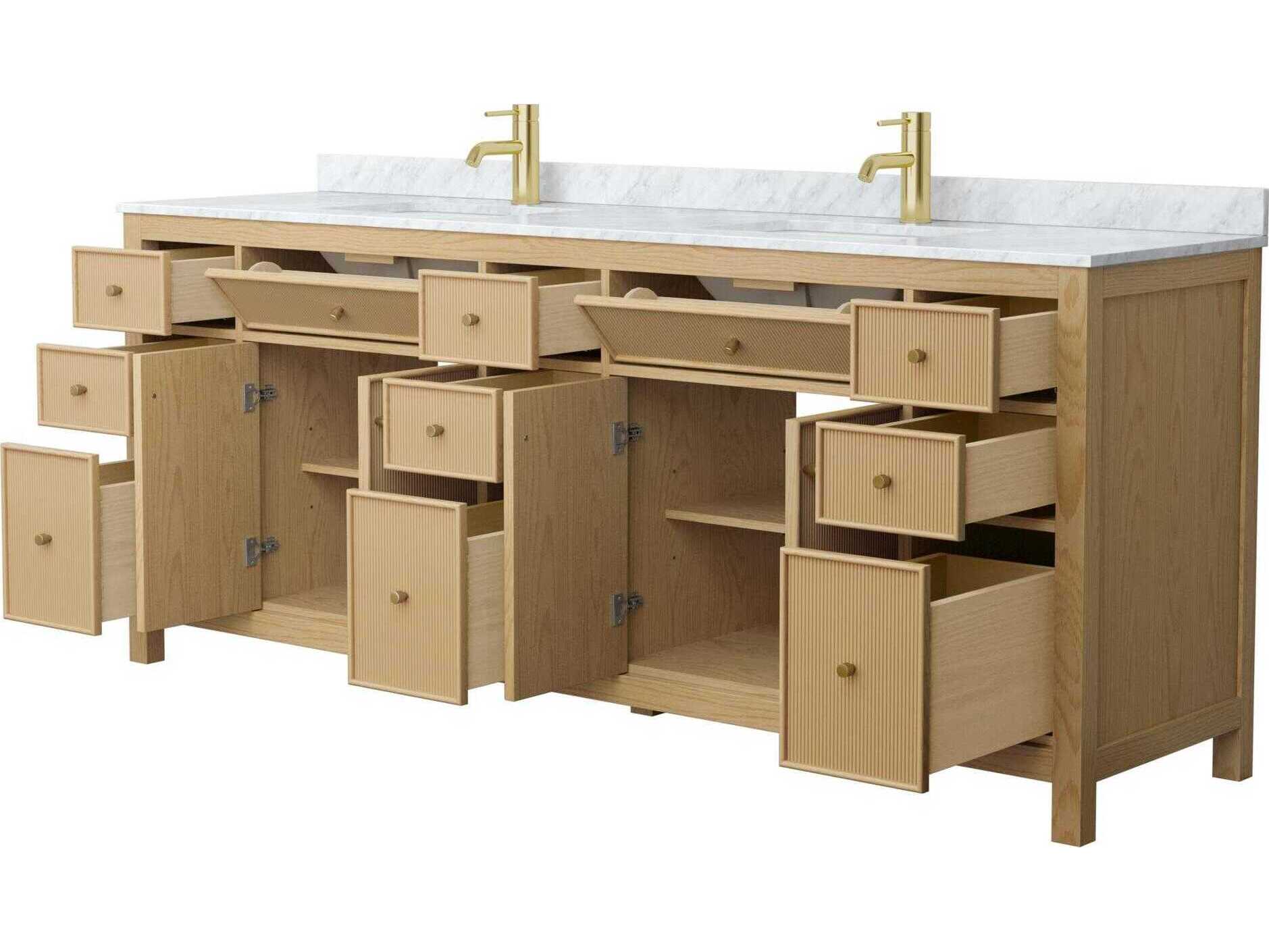 Wyndham Collection Pendry 84" Tanned Oak Vanity