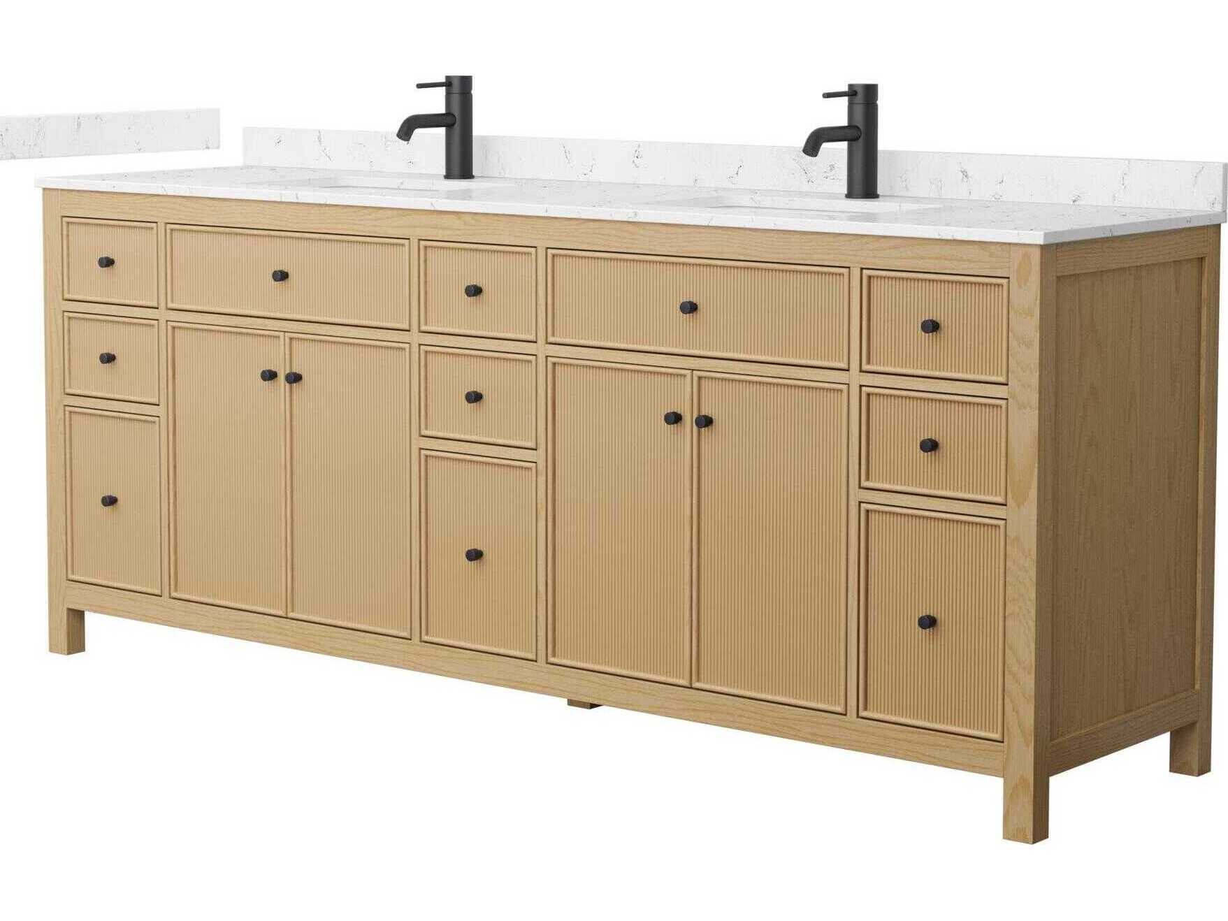 Wyndham Collection Pendry 84" Tanned Oak Vanity
