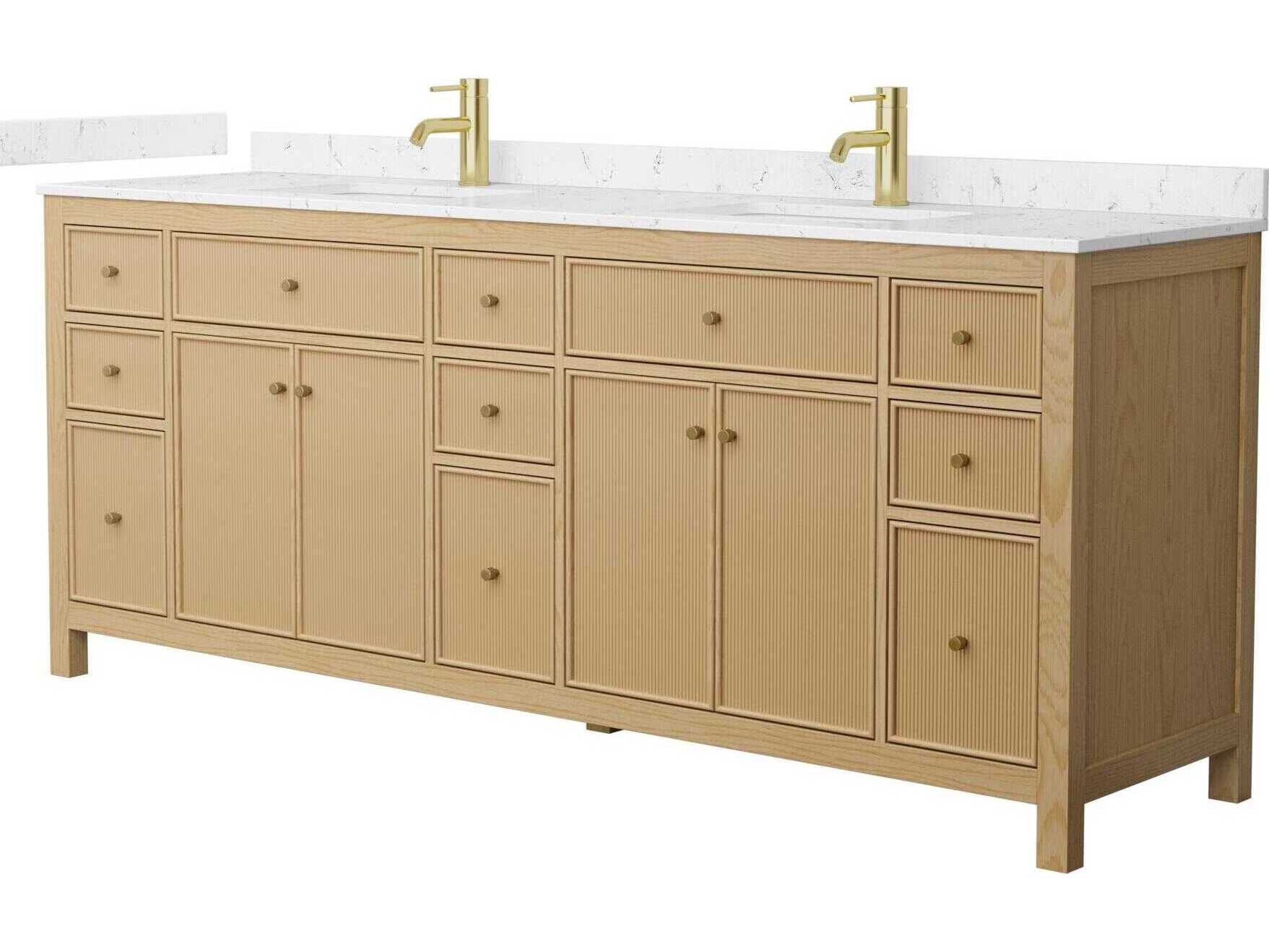 Wyndham Collection Pendry 84" Tanned Oak Vanity