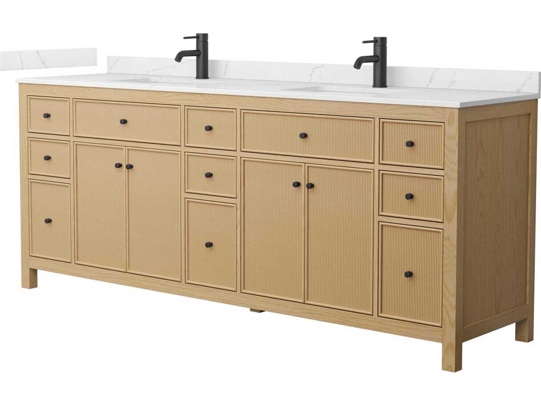 Wyndham Collection Pendry 84" Tanned Oak Vanity