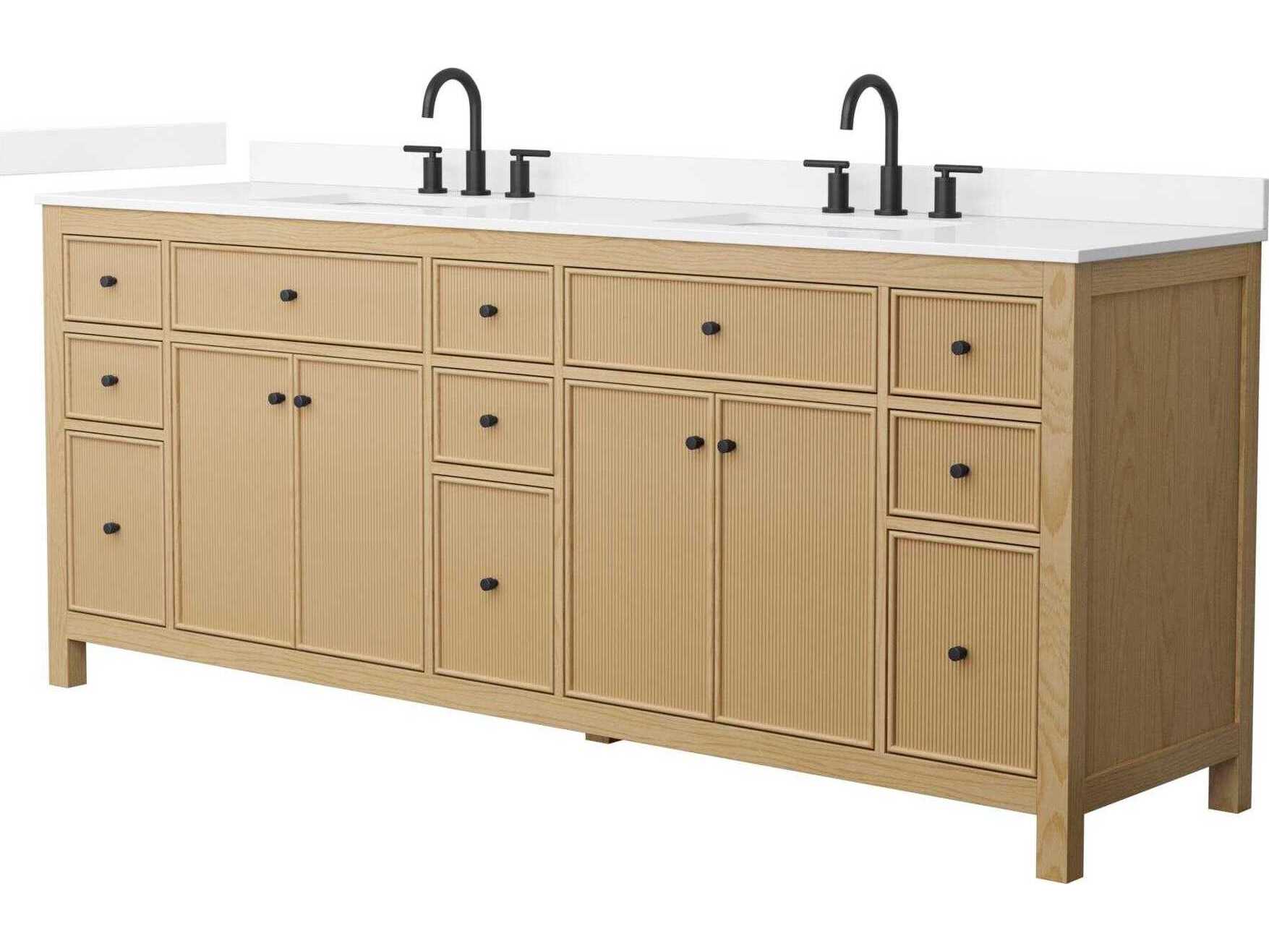 Wyndham Collection Pendry 84" Tanned Oak Vanity