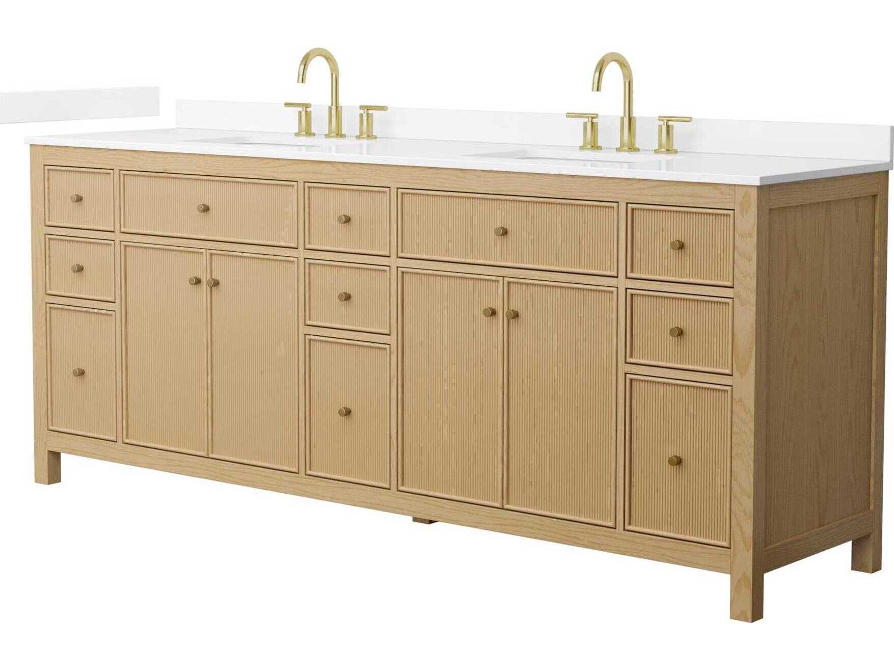 Wyndham Collection Pendry 84" Tanned Oak Vanity