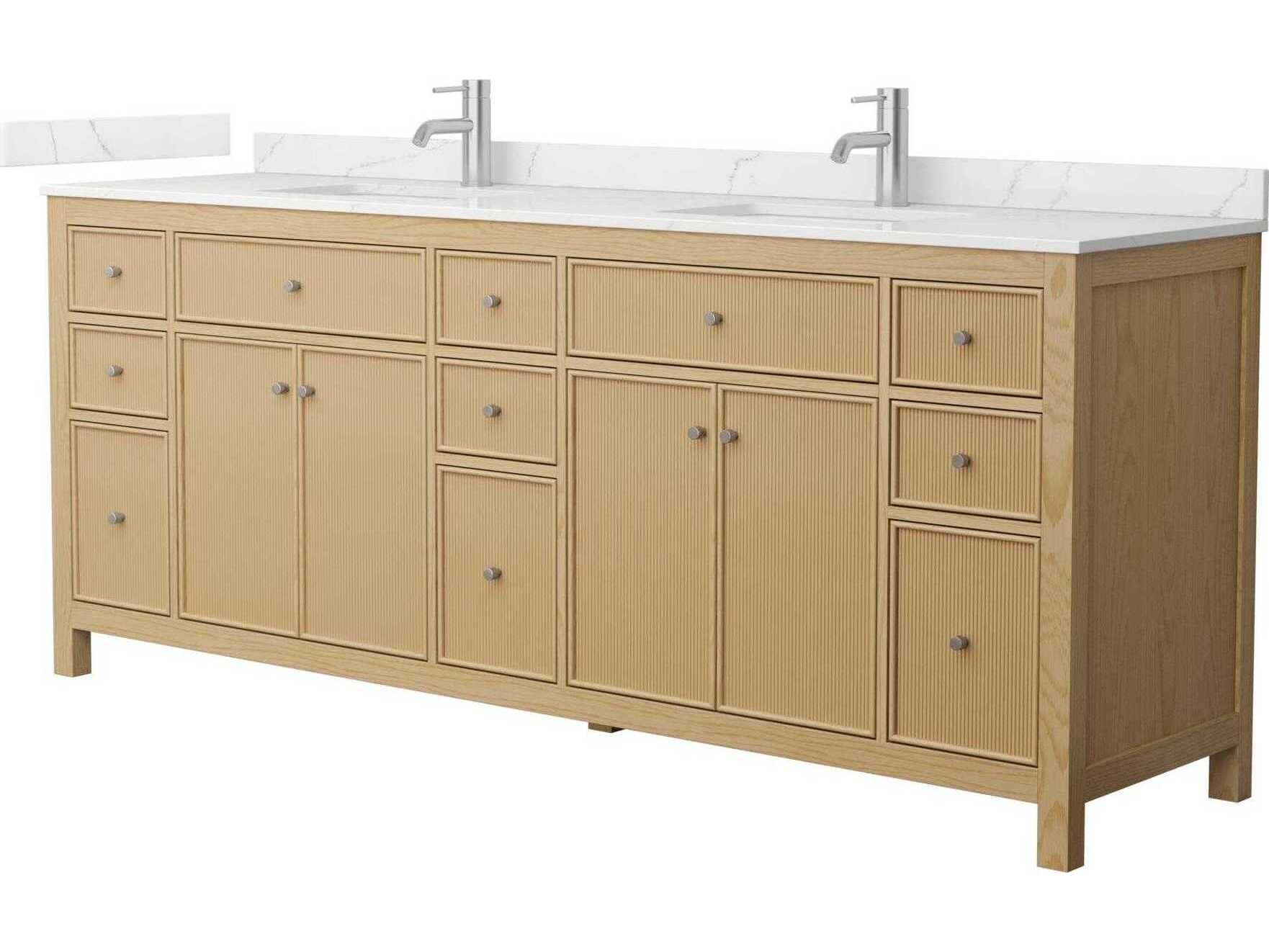Wyndham Collection Pendry 84" Tanned Oak Vanity