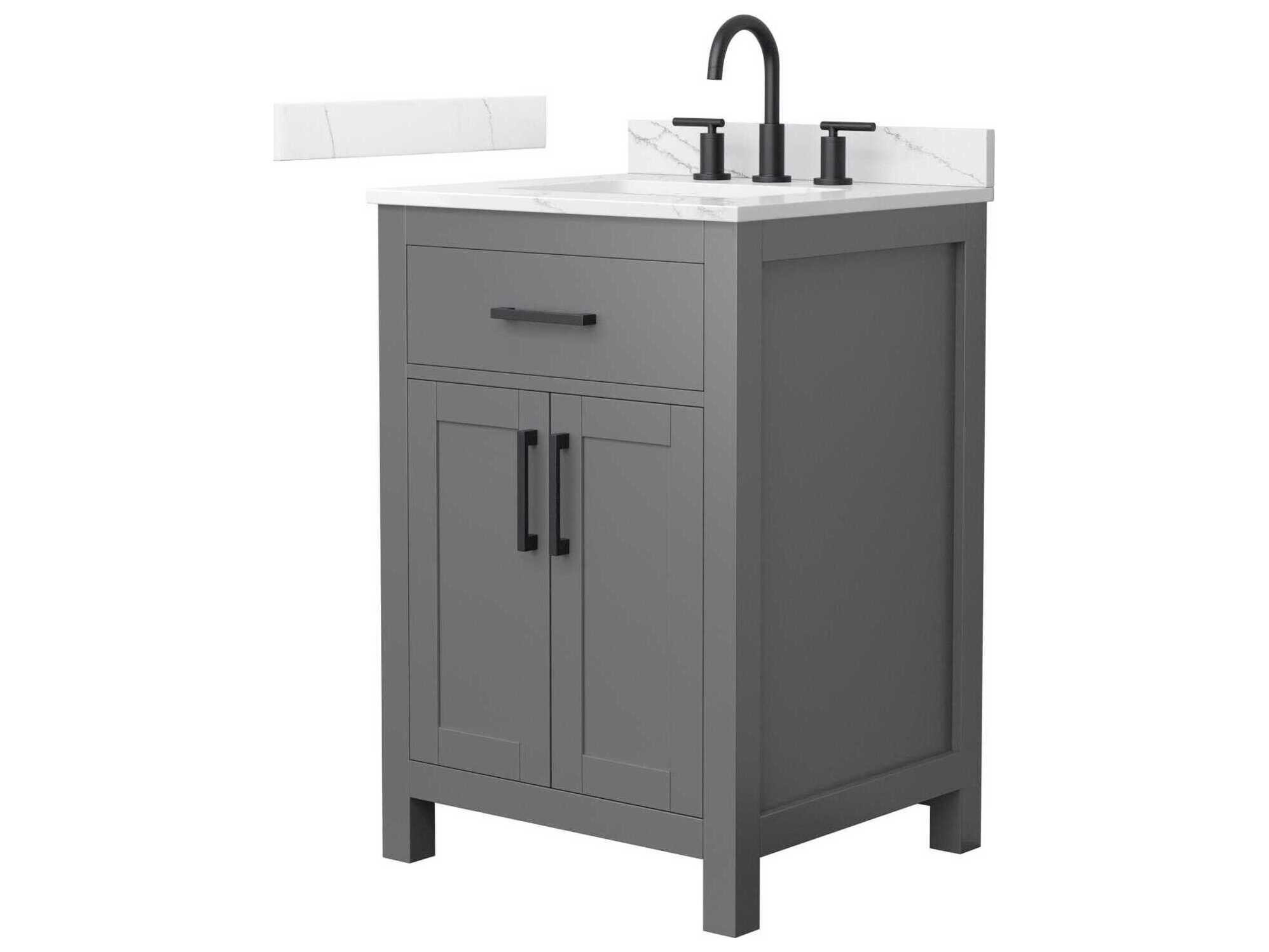 Wyndham Collection Beckett 24" Dark Gray Vanity