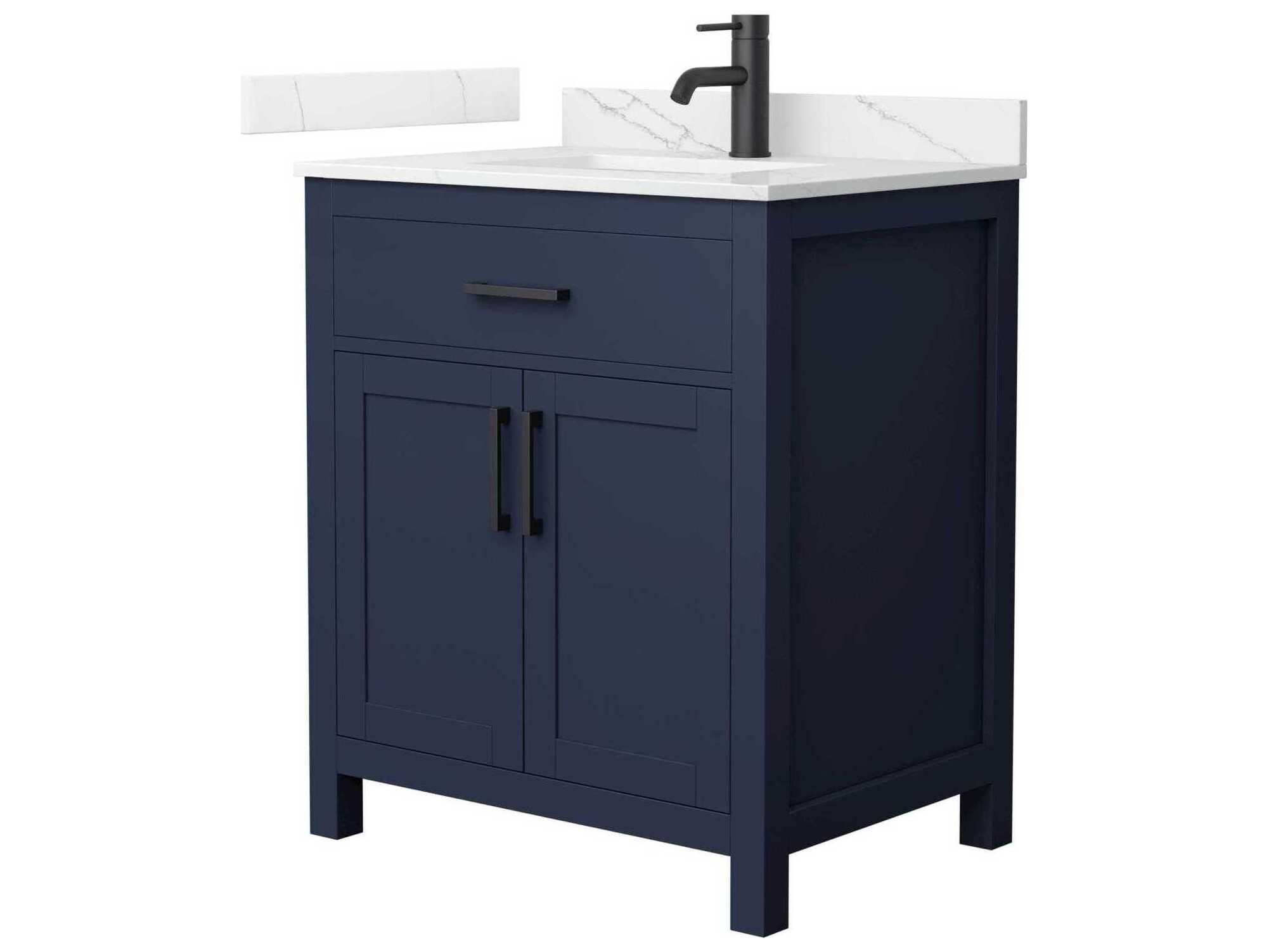 Wyndham Collection Beckett 30" Dark Blue Vanity