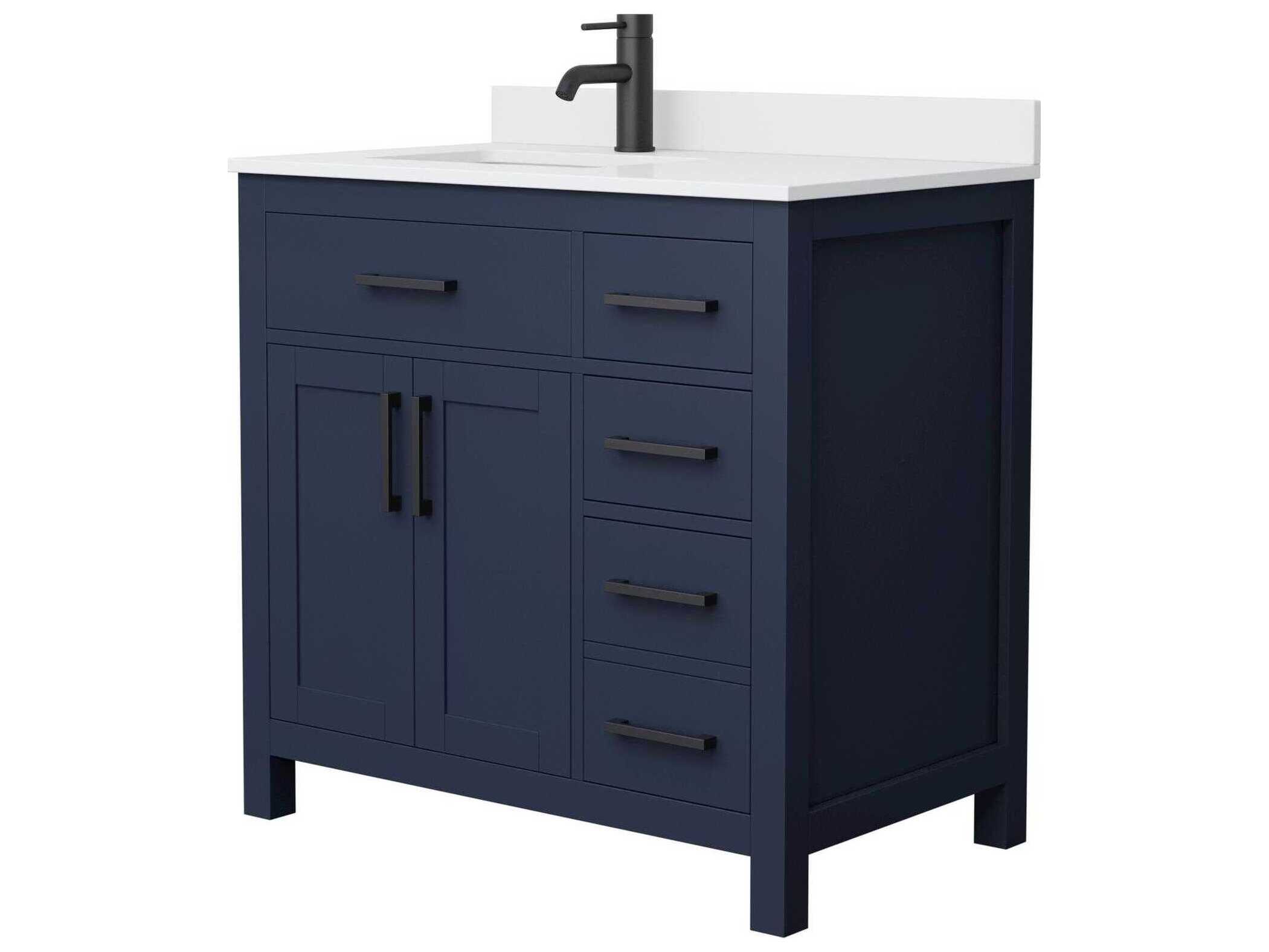 Wyndham Collection Beckett 36" Dark Blue Vanity