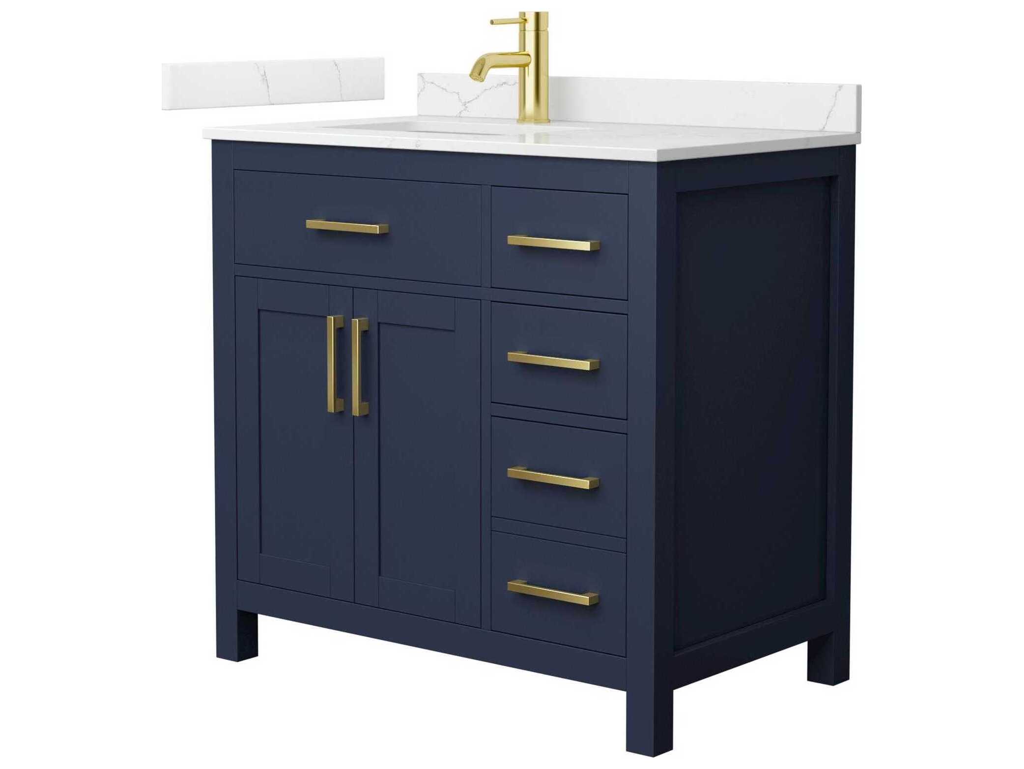 Wyndham Collection Beckett 36" Dark Blue Vanity