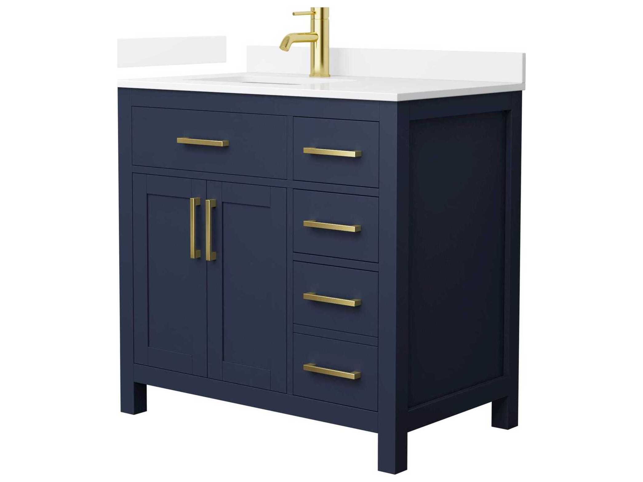 Wyndham Collection Beckett 36" Dark Blue Vanity