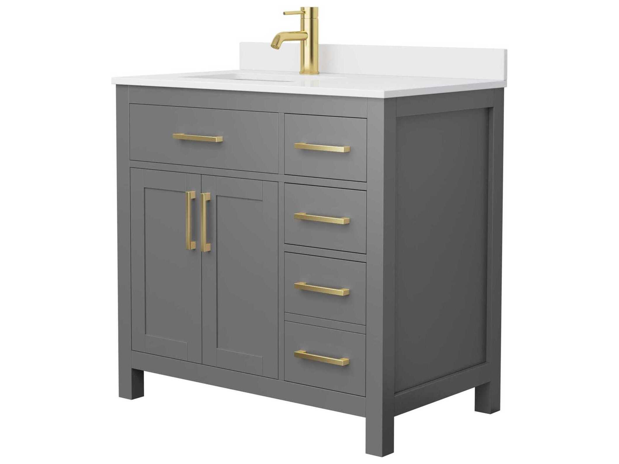 Wyndham Collection Beckett 36" Dark Gray Vanity