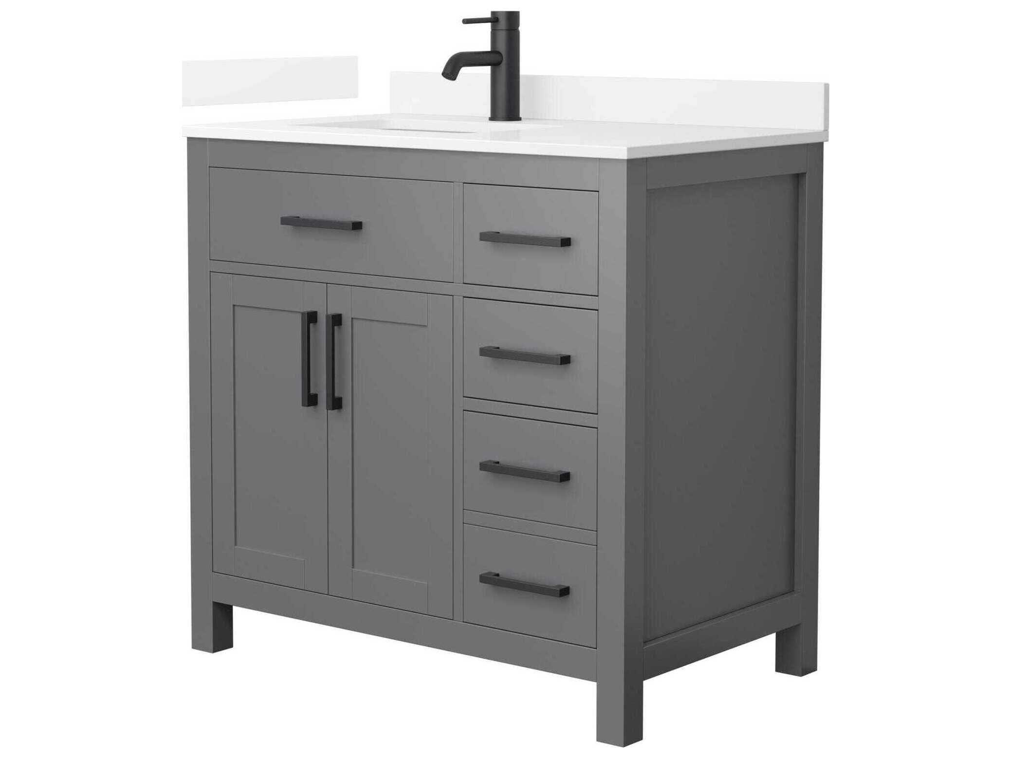 Wyndham Collection Beckett 36" Dark Gray Vanity