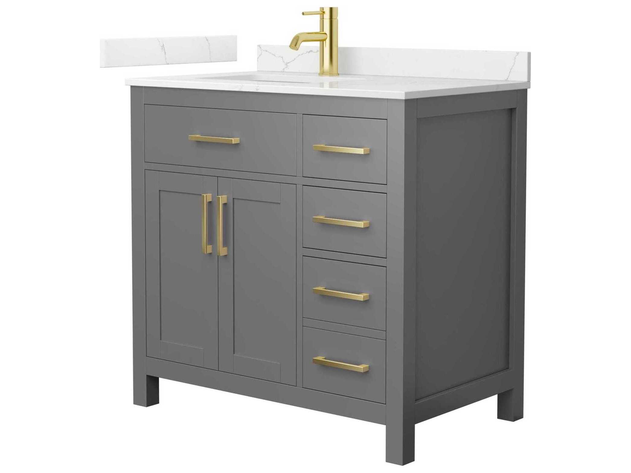 Wyndham Collection Beckett 36" Dark Gray Vanity