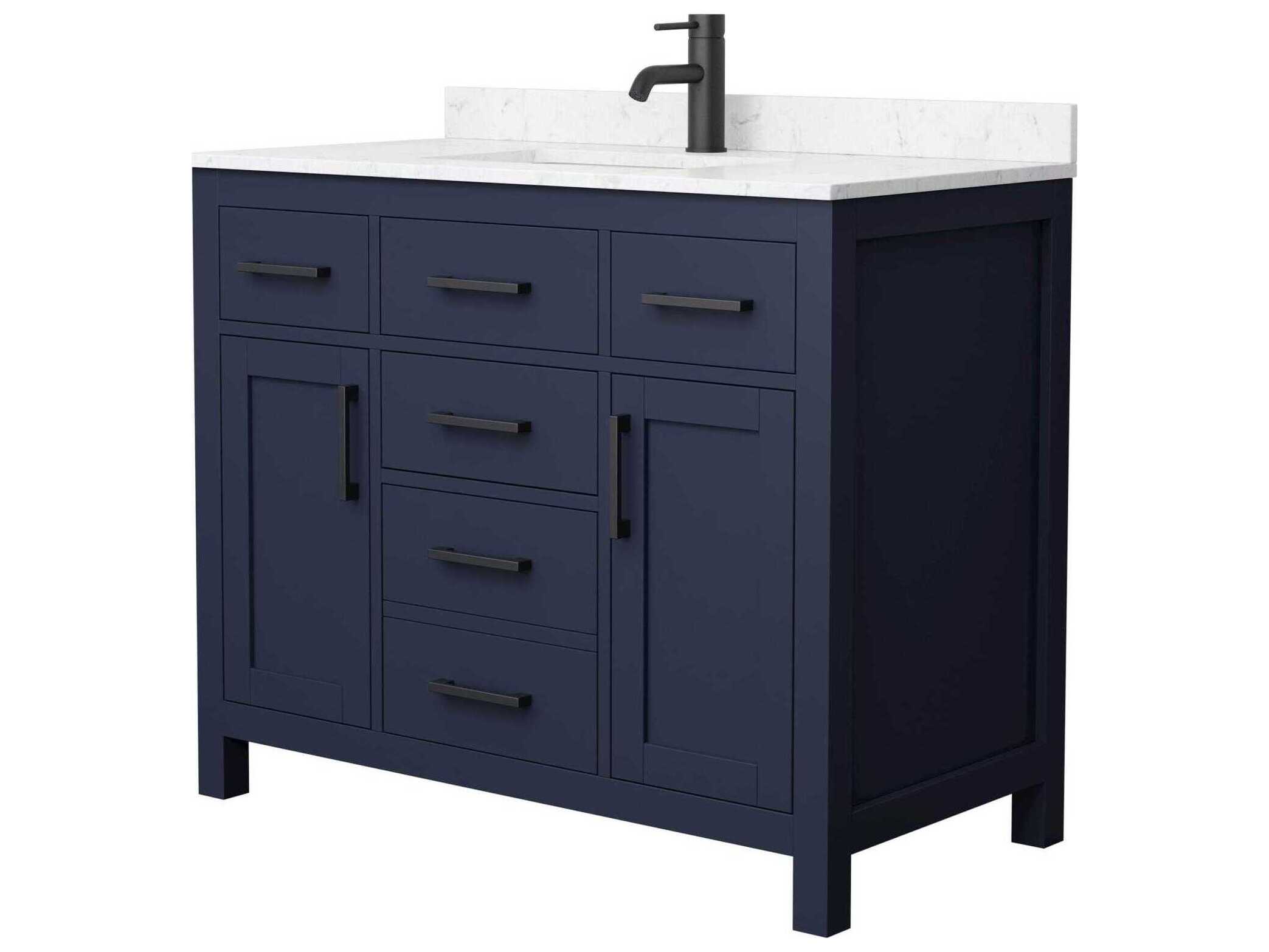 Wyndham Collection Beckett 42" Dark Blue Vanity