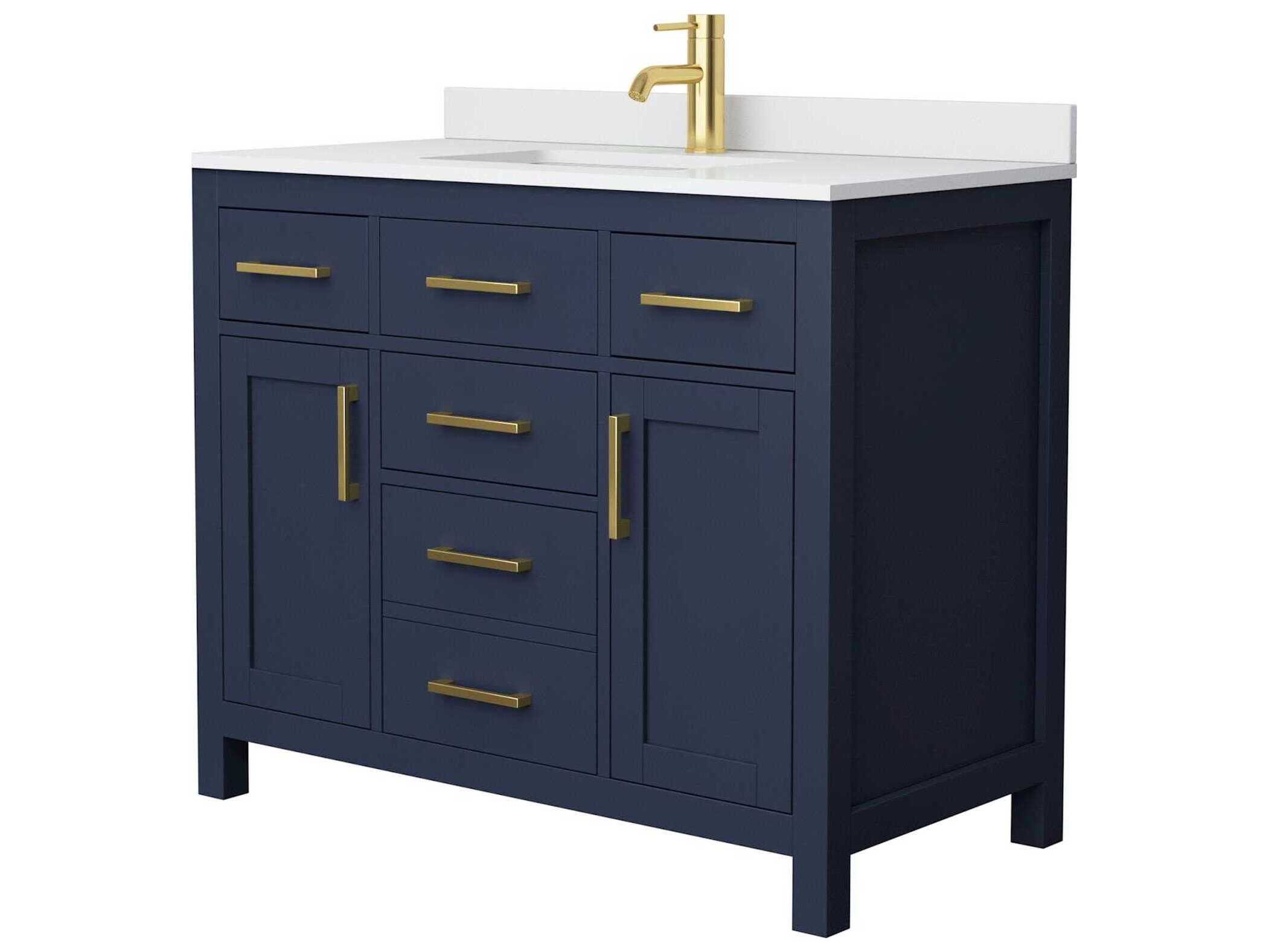 Wyndham Collection Beckett 42" Dark Blue Vanity