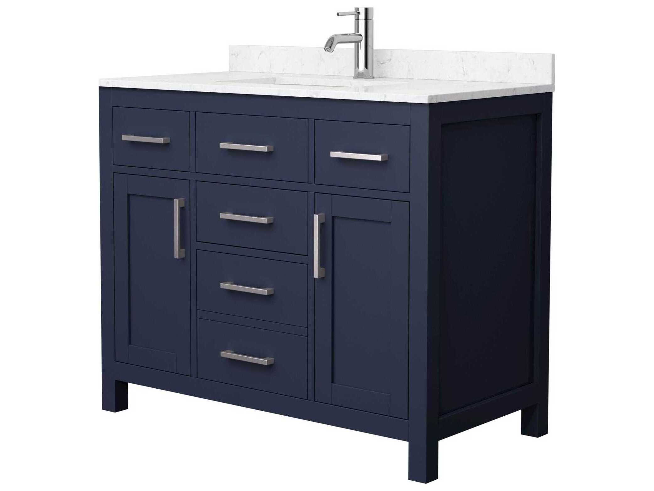 Wyndham Collection Beckett 42" Dark Blue Vanity