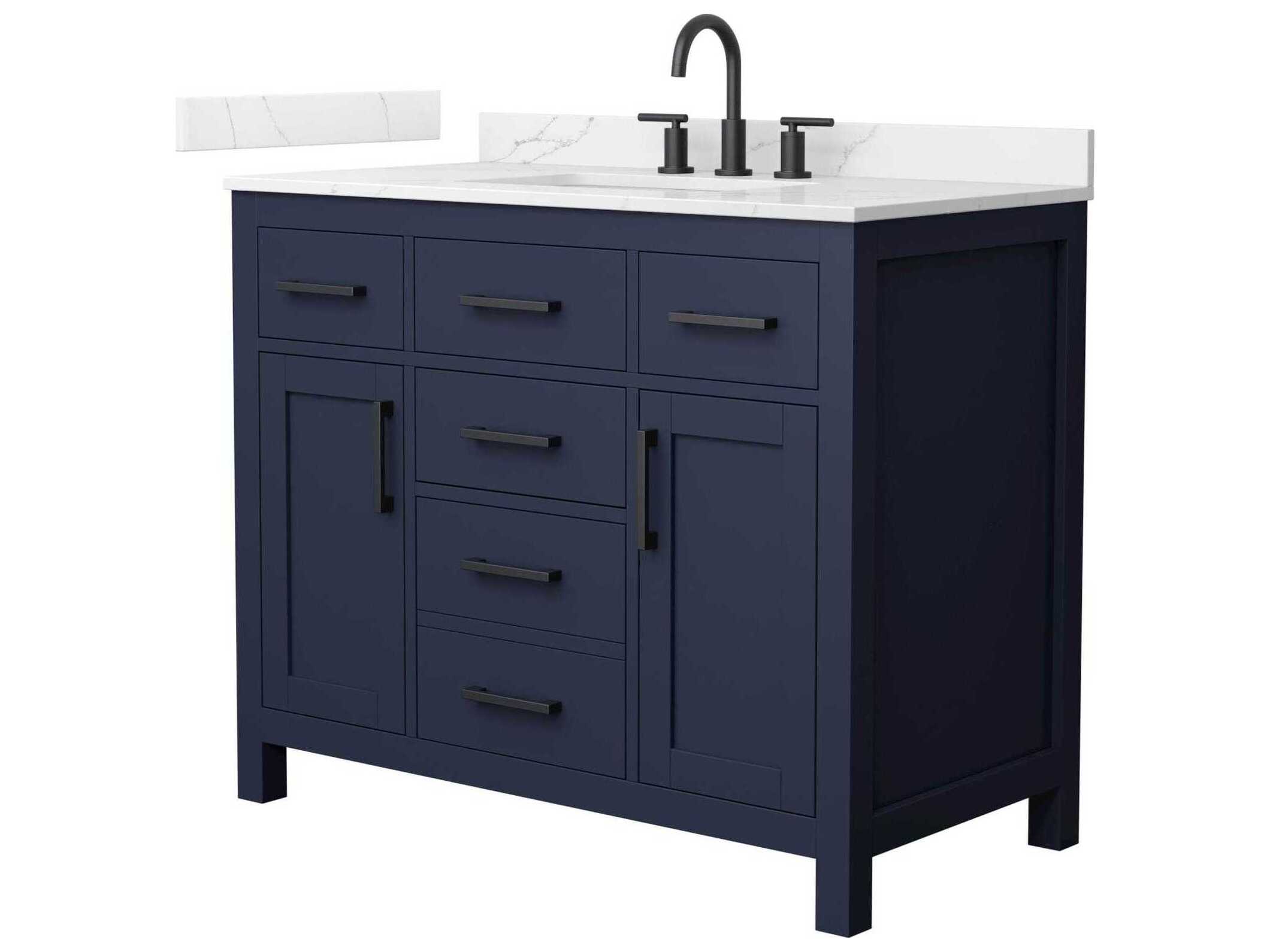 Wyndham Collection Beckett 42" Dark Blue Vanity
